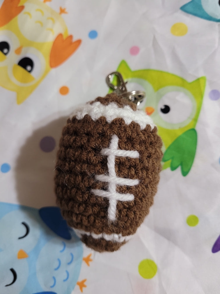 Crocheted Football keychain