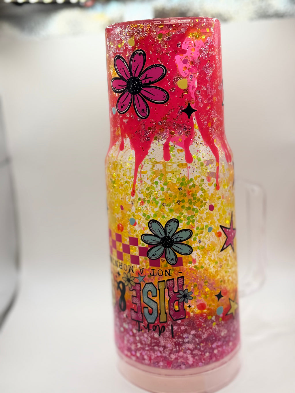 40 oz I Don’t Rise and Shine snow globe cup
