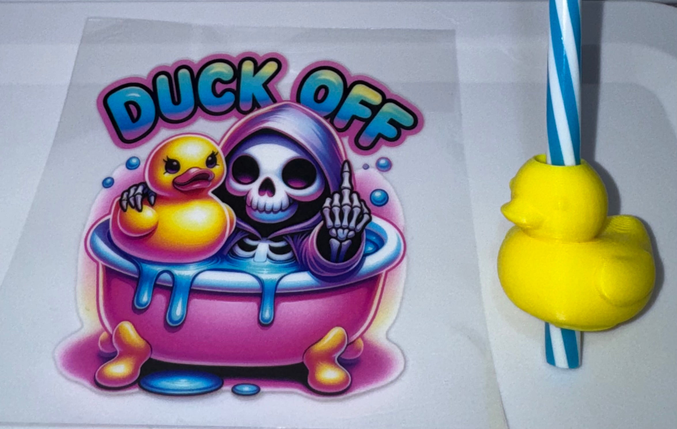 Duck Off Wrap, Straw and Topper set