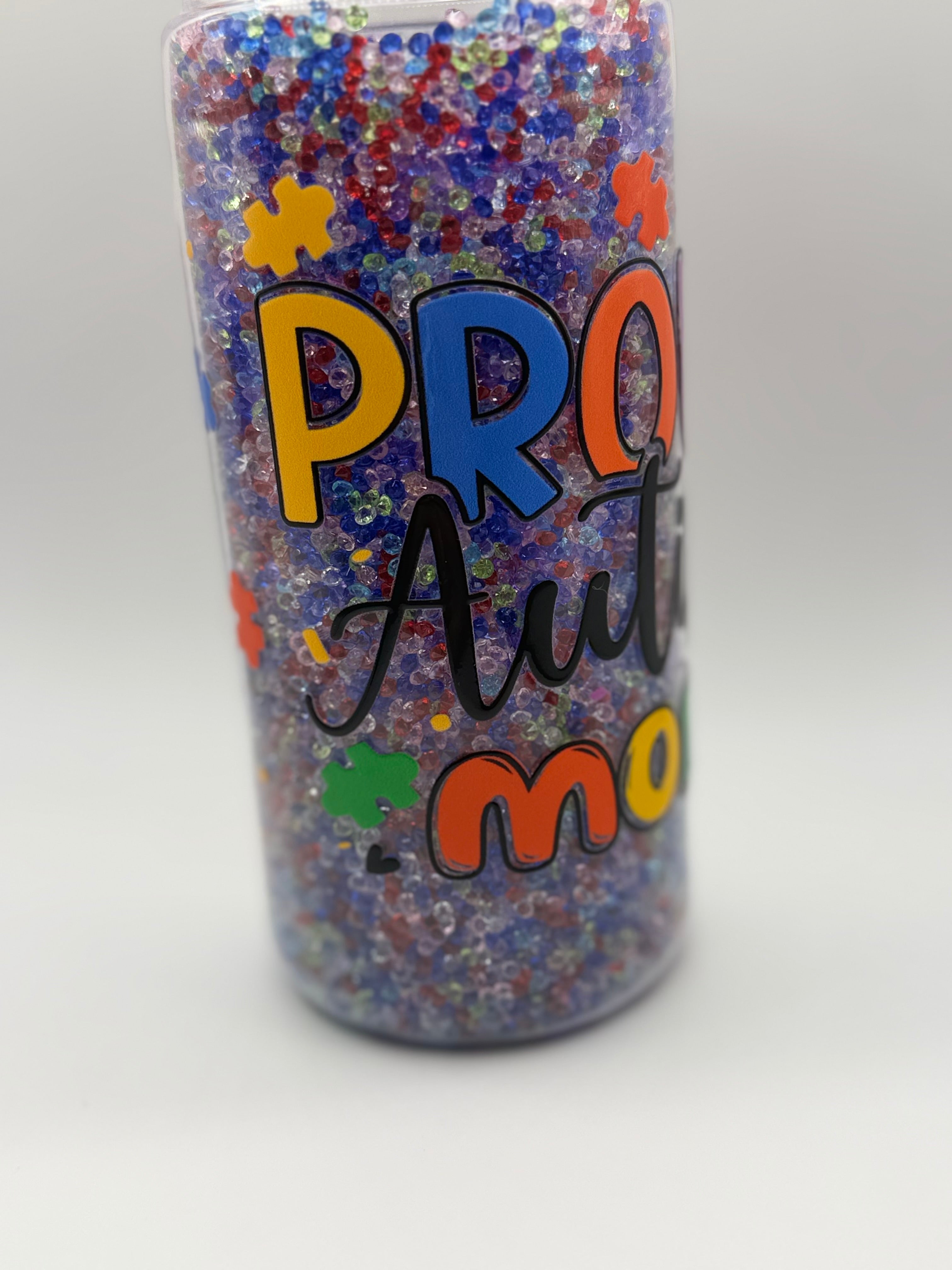 20 oz Proud Autism Mom snow globe cup