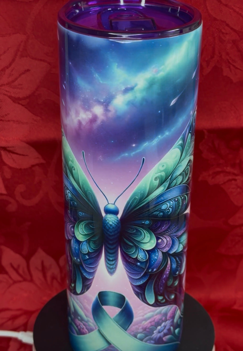 Teal Butterfly stainless tumbler