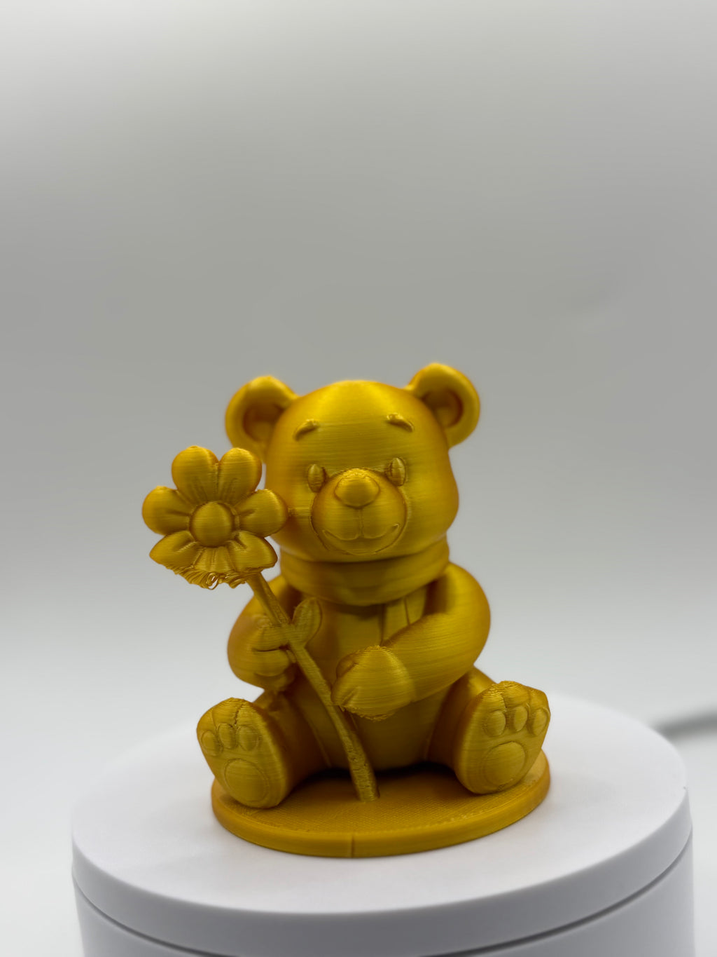 3D Bear Holding Flower
