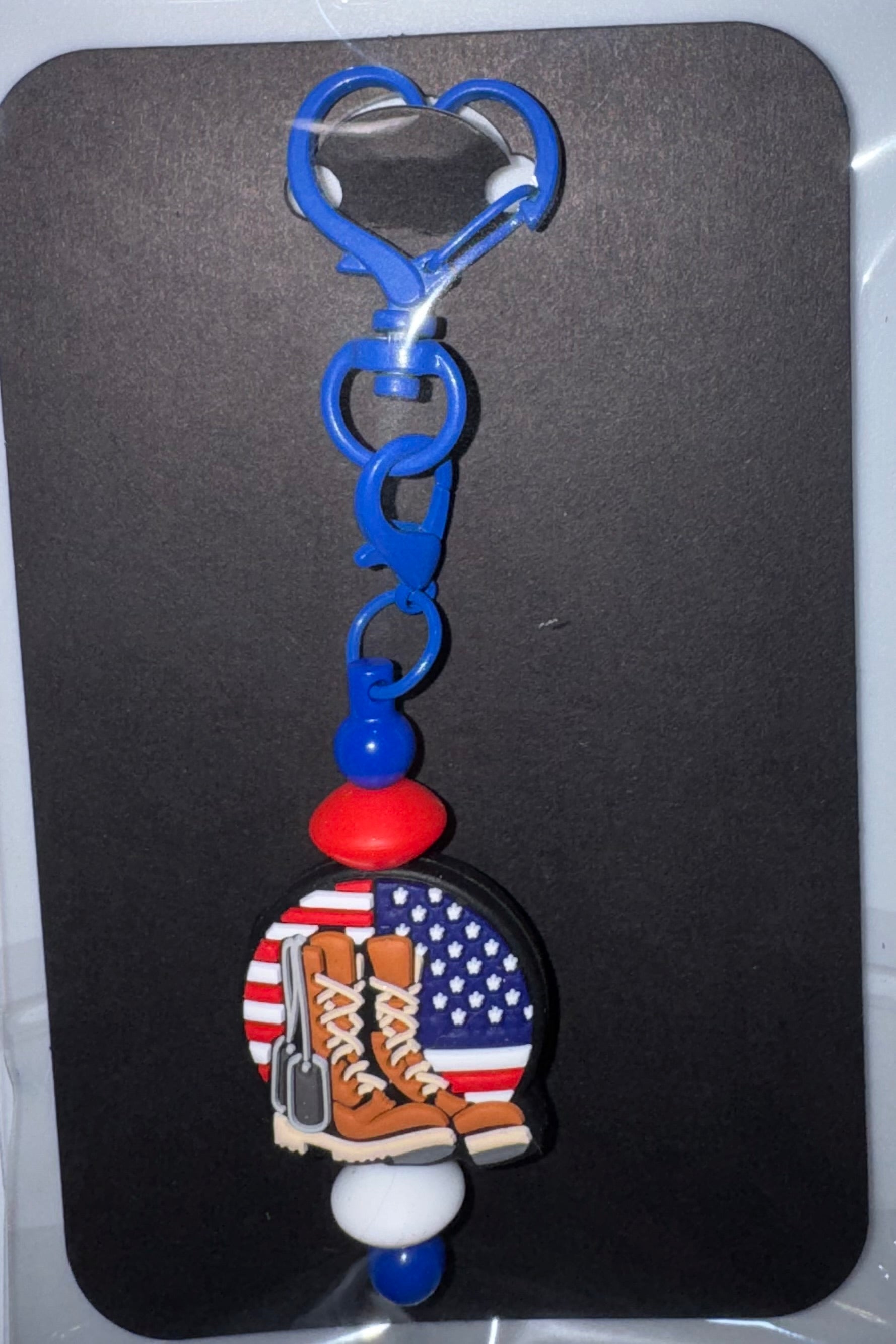 Brother in arms beaded key chain