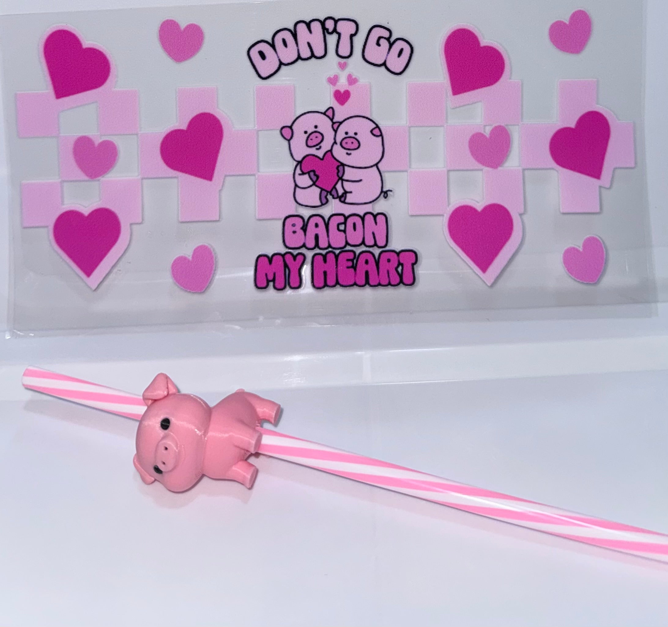Don’t Go Bacon My Heart Wrap, Straw and Topper set