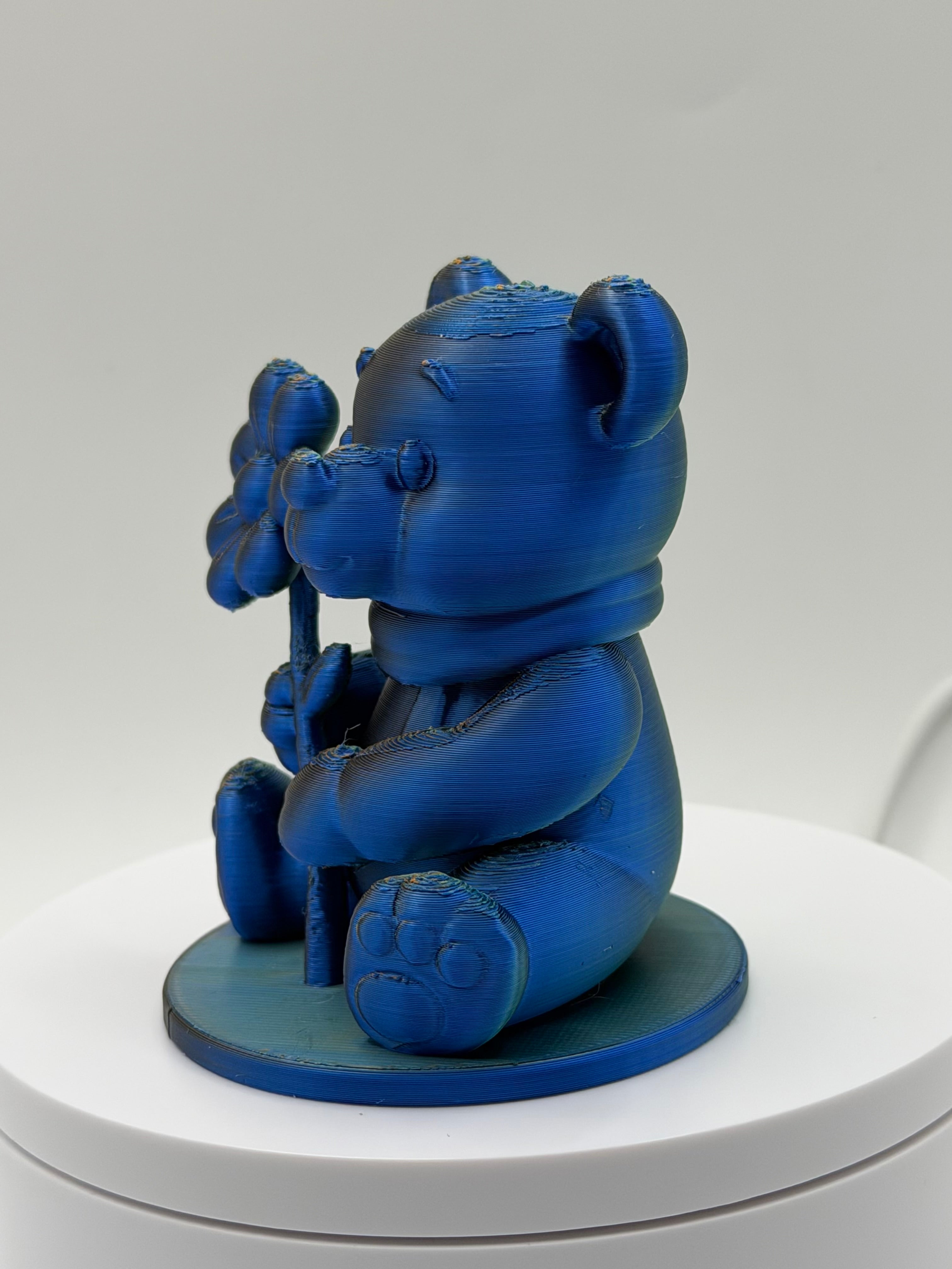 3D Bear Holding Flower