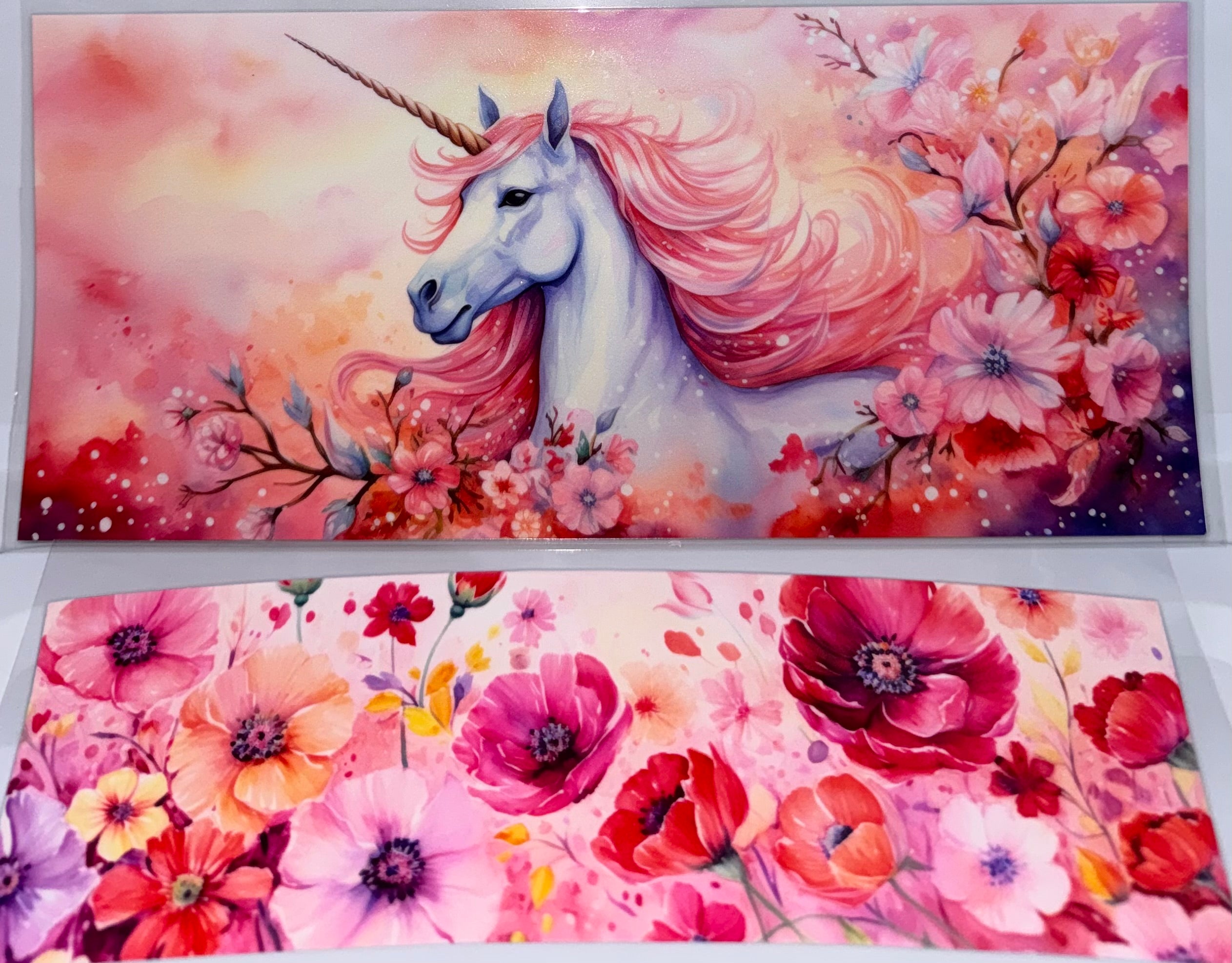 Pastel Unicorn and Flower Bouquet 40 oz wrap