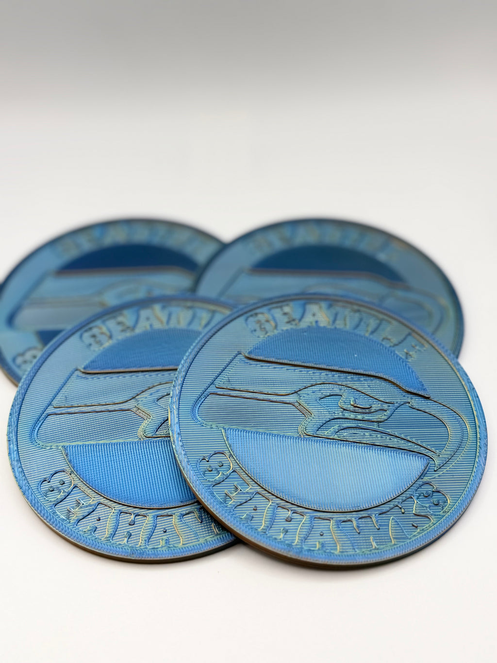 3D printed Seahawks Coaster Set