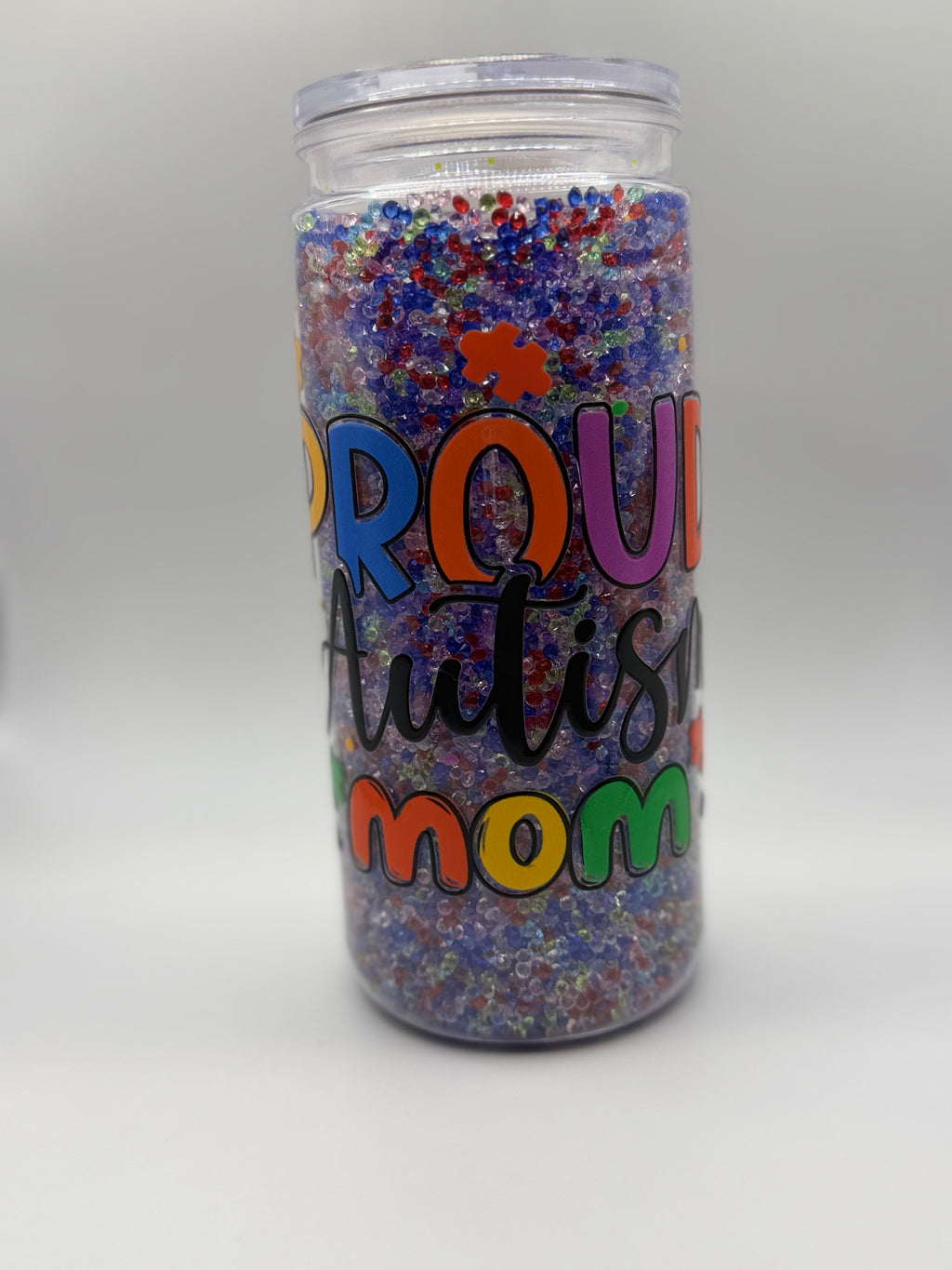 20 oz Proud Autism Mom snow globe cup