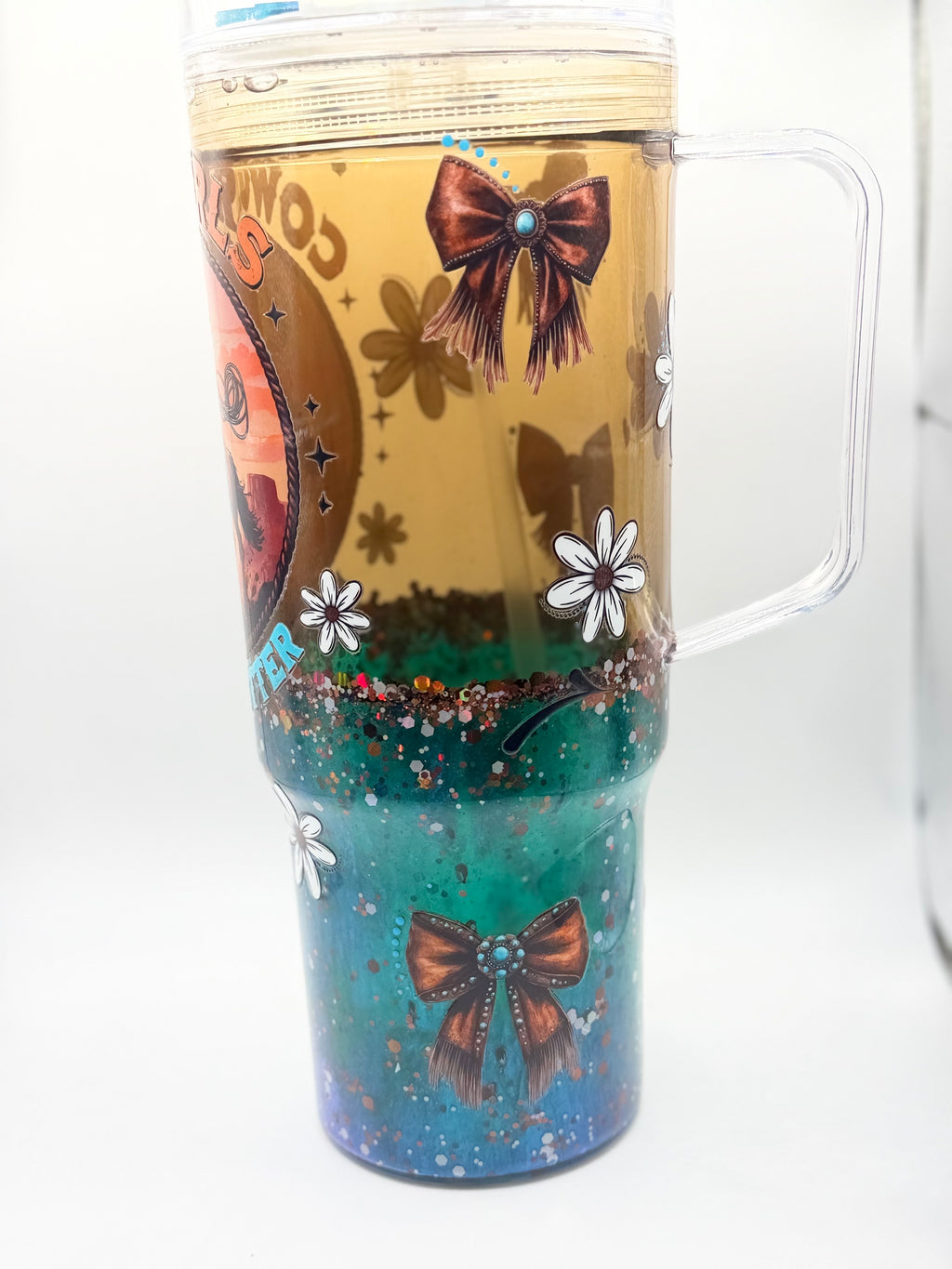 40 oz Cowgirls Do It Better snow globe cup