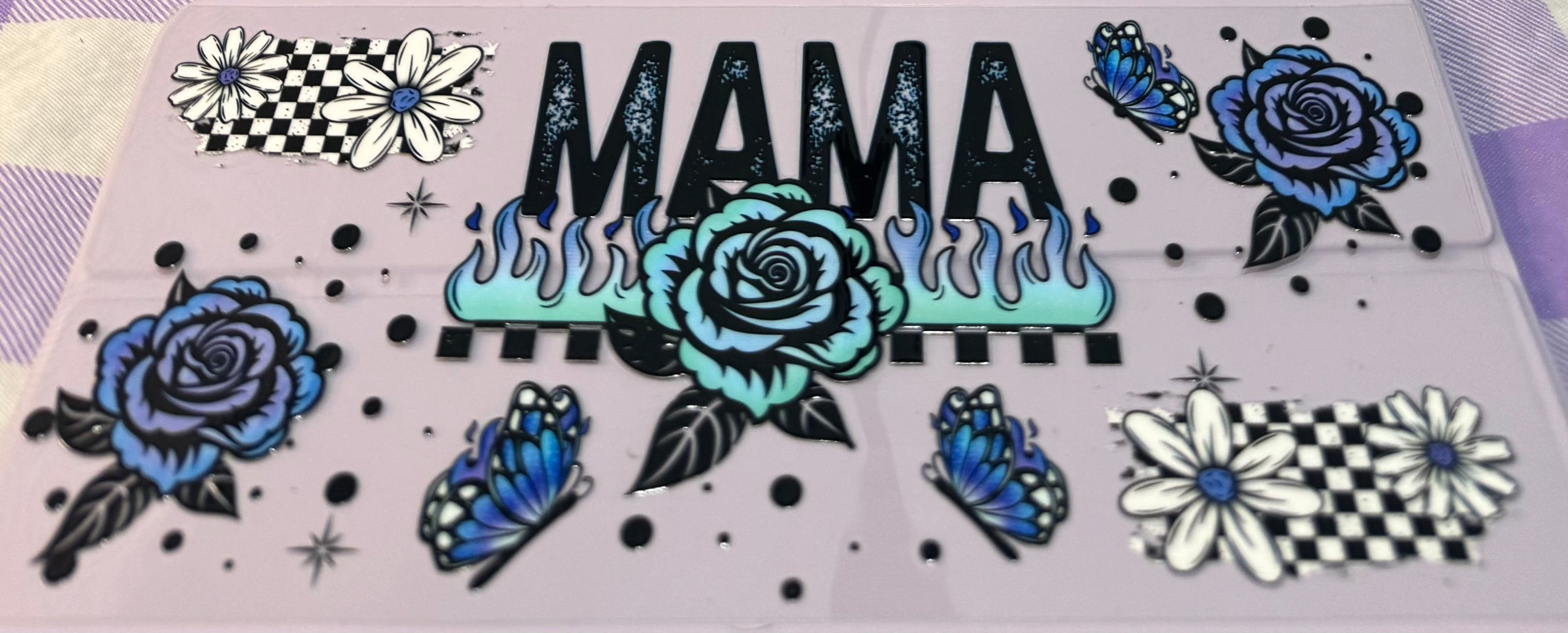 Mama blue with flowers wrap