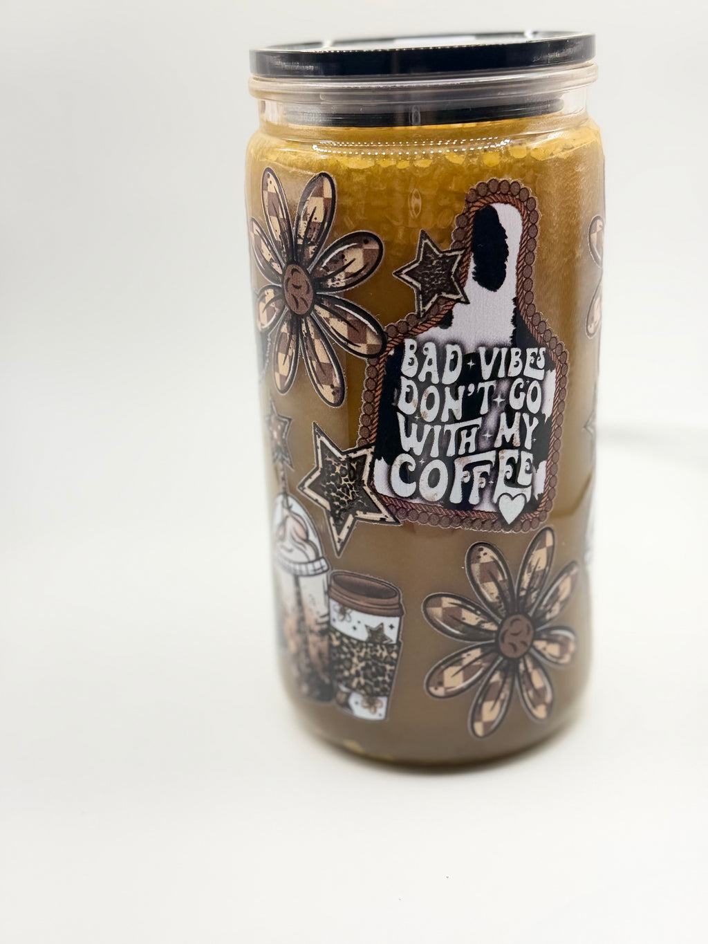 16 oz Bad Vibes Don’t Go With My Coffee snow globe cup