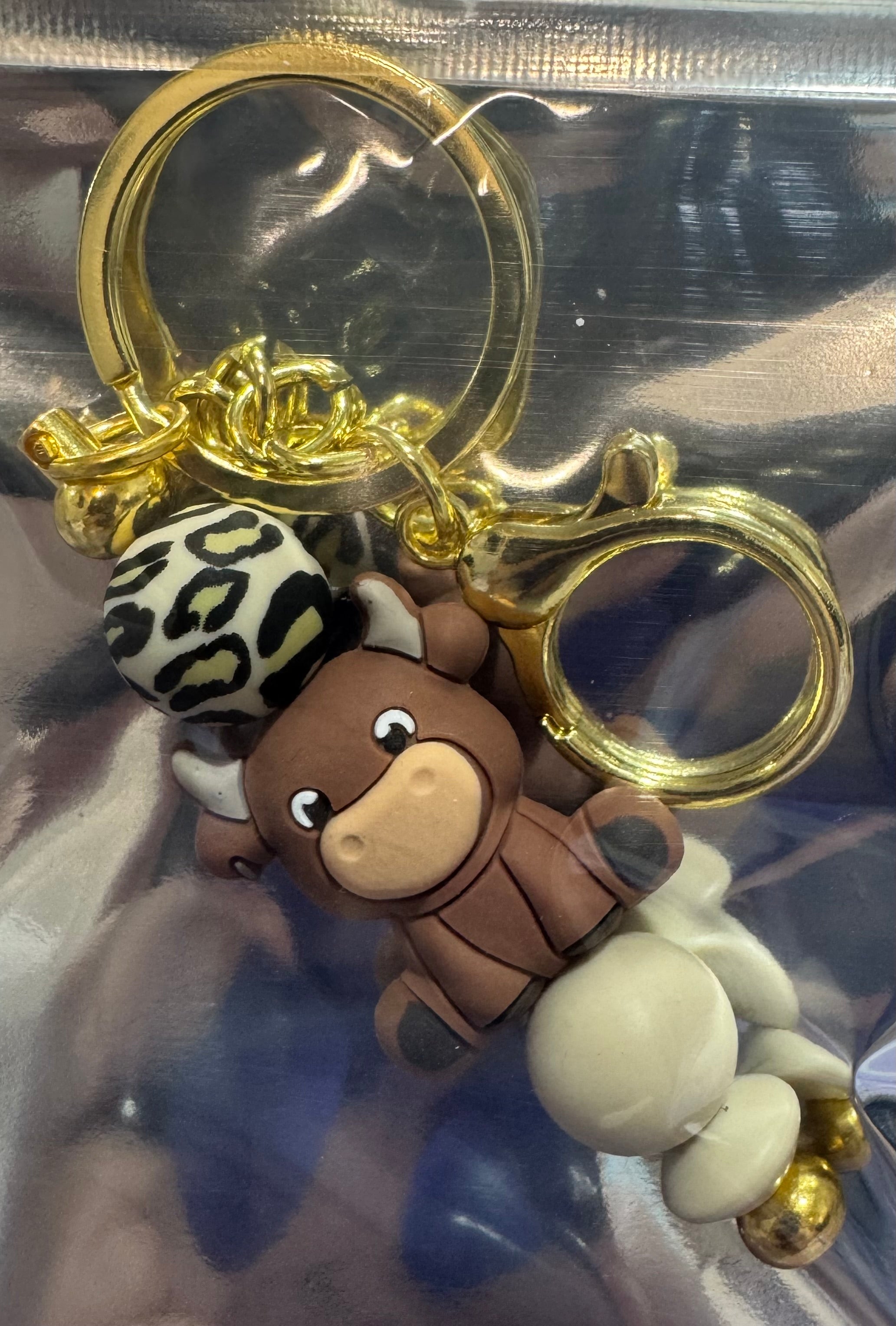Cow beaded keychain