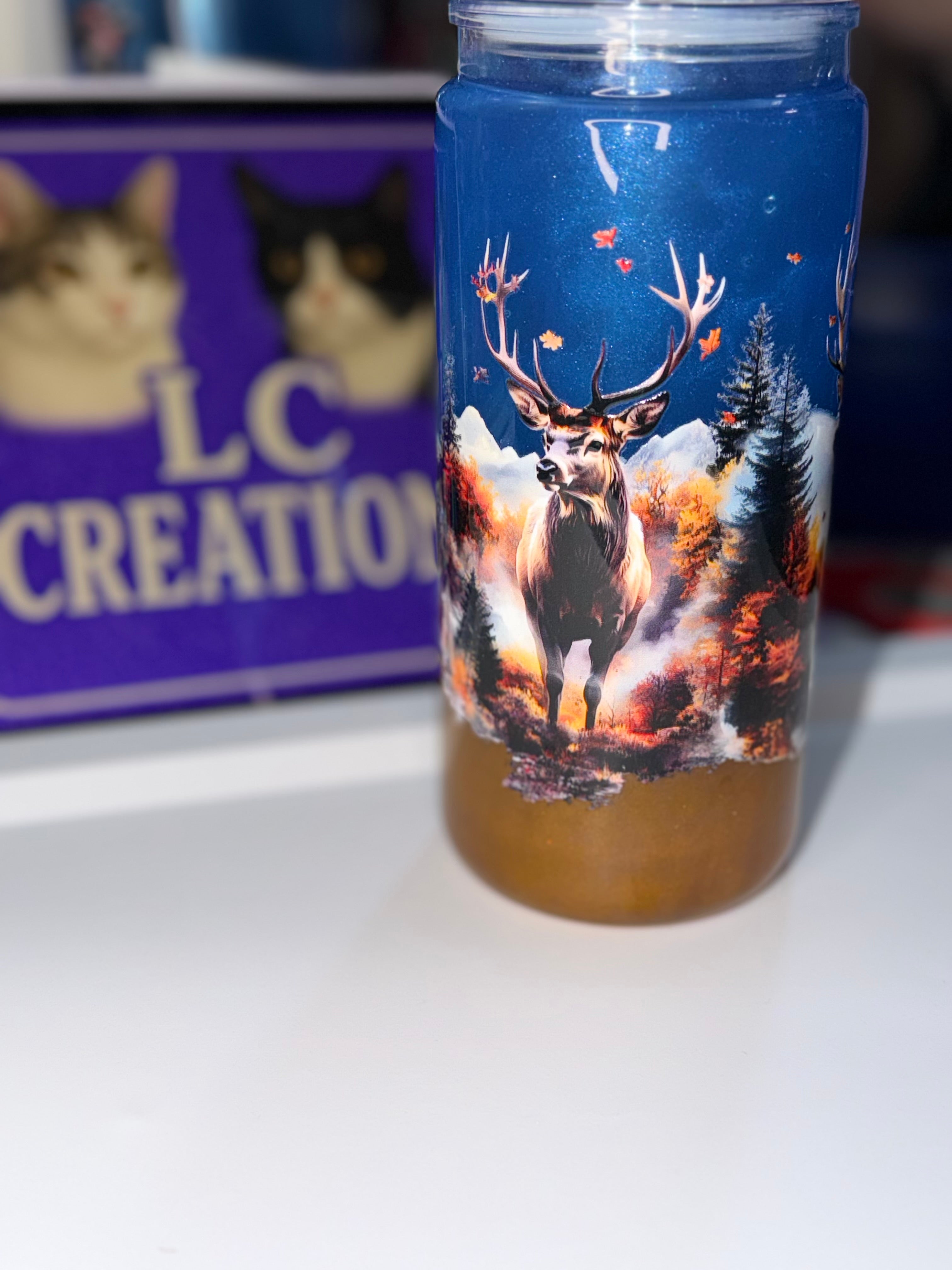 20 oz Hunting Buck lava tumbler