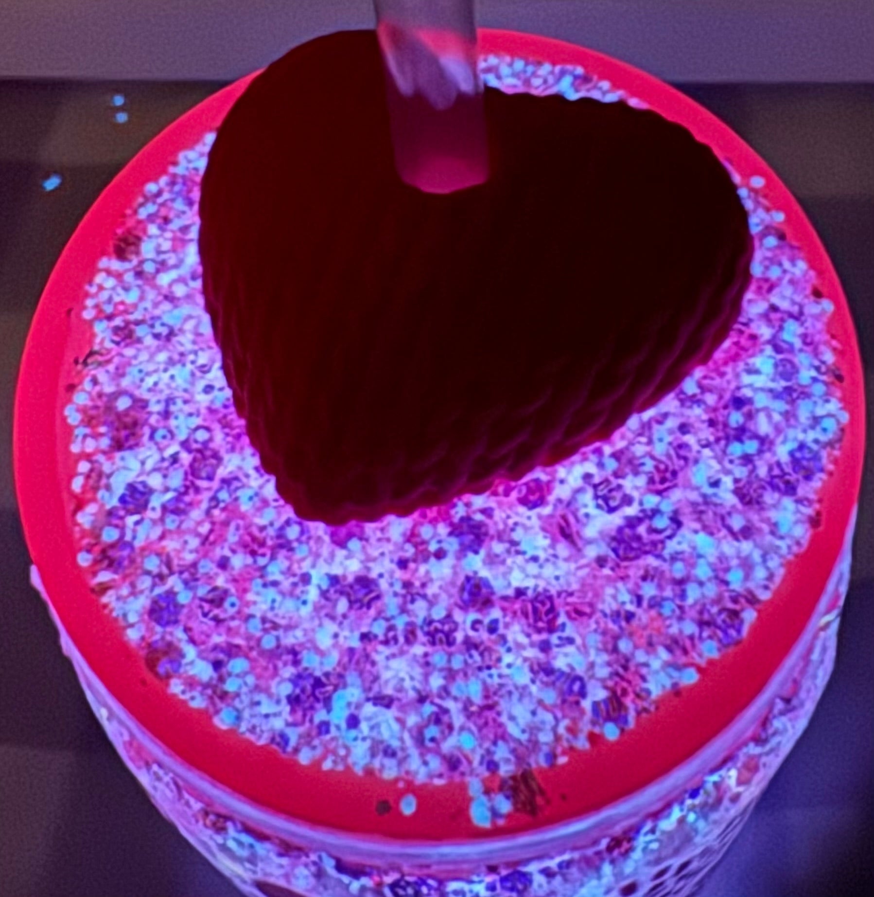 16 oz Heart bubble tumbler with Heart straw topper