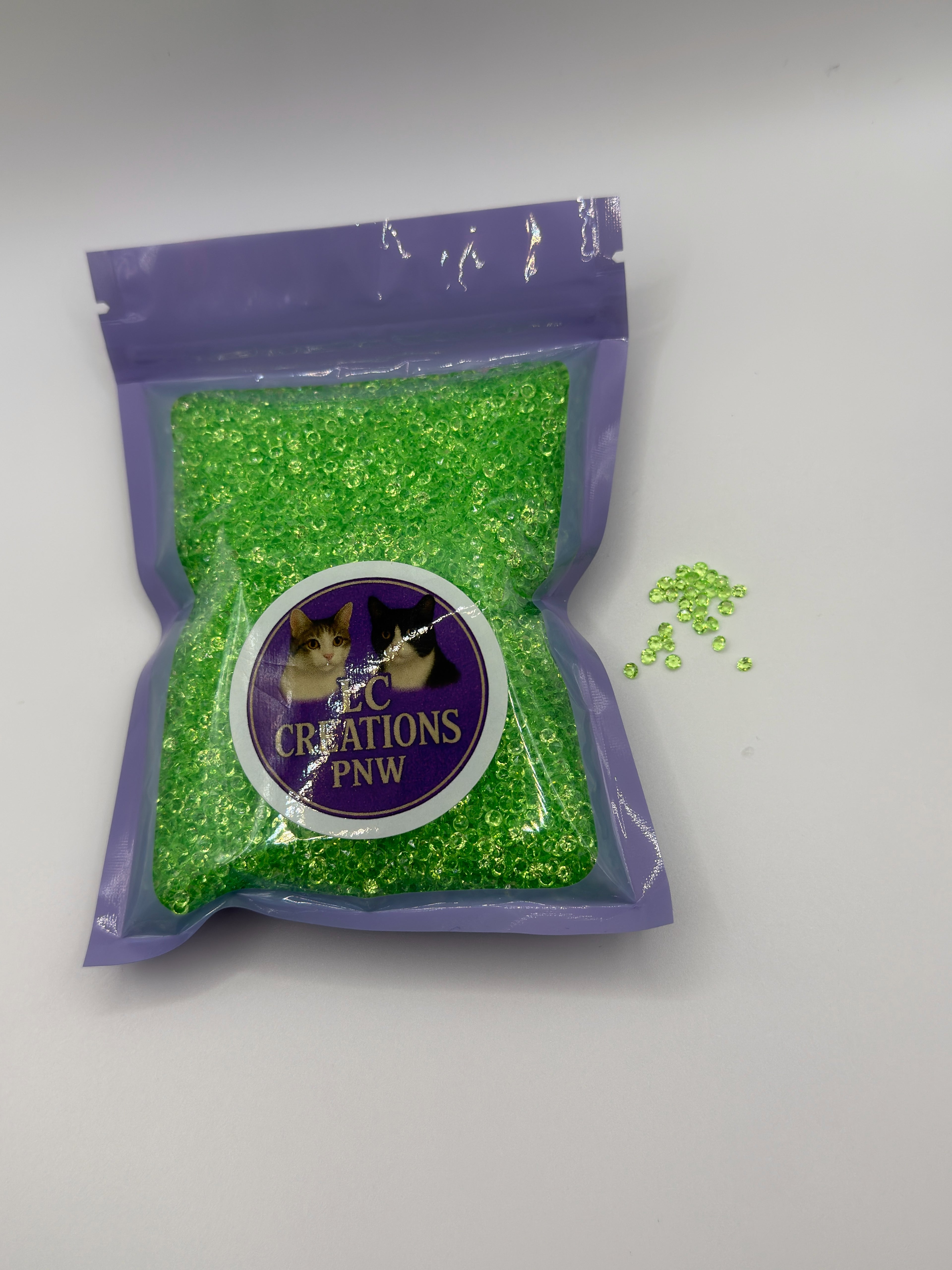Green Rhinestones 100 gram Bags