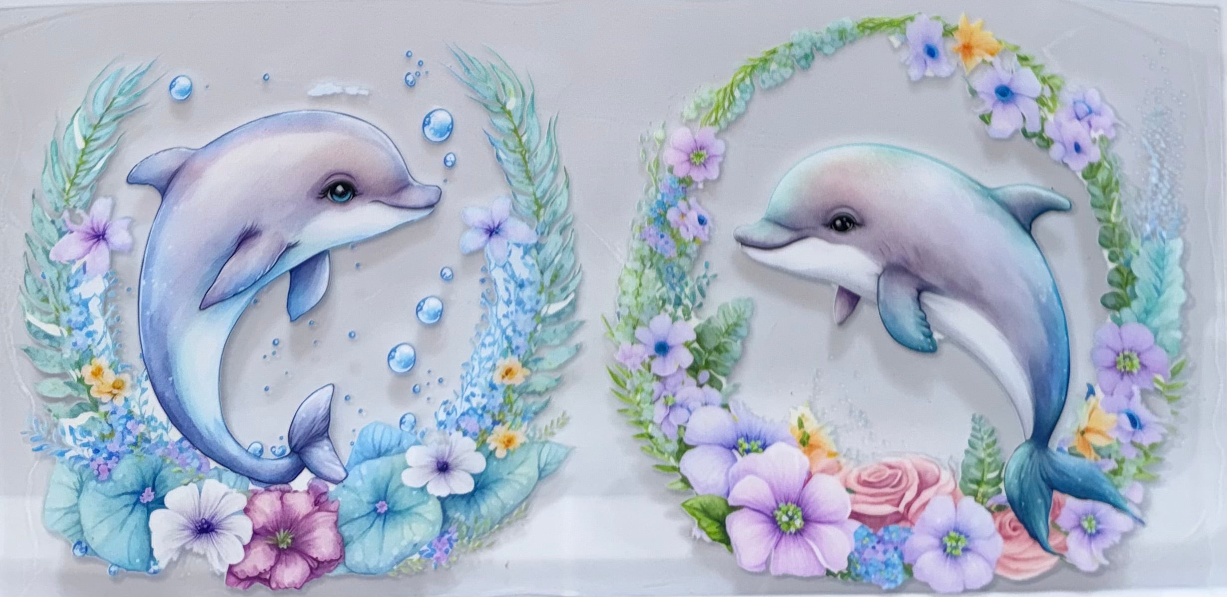 Dolphin with flowers wrap
