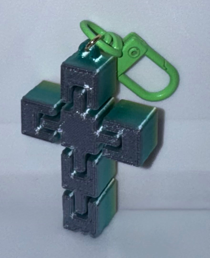 3D Cross Keychain Multi color