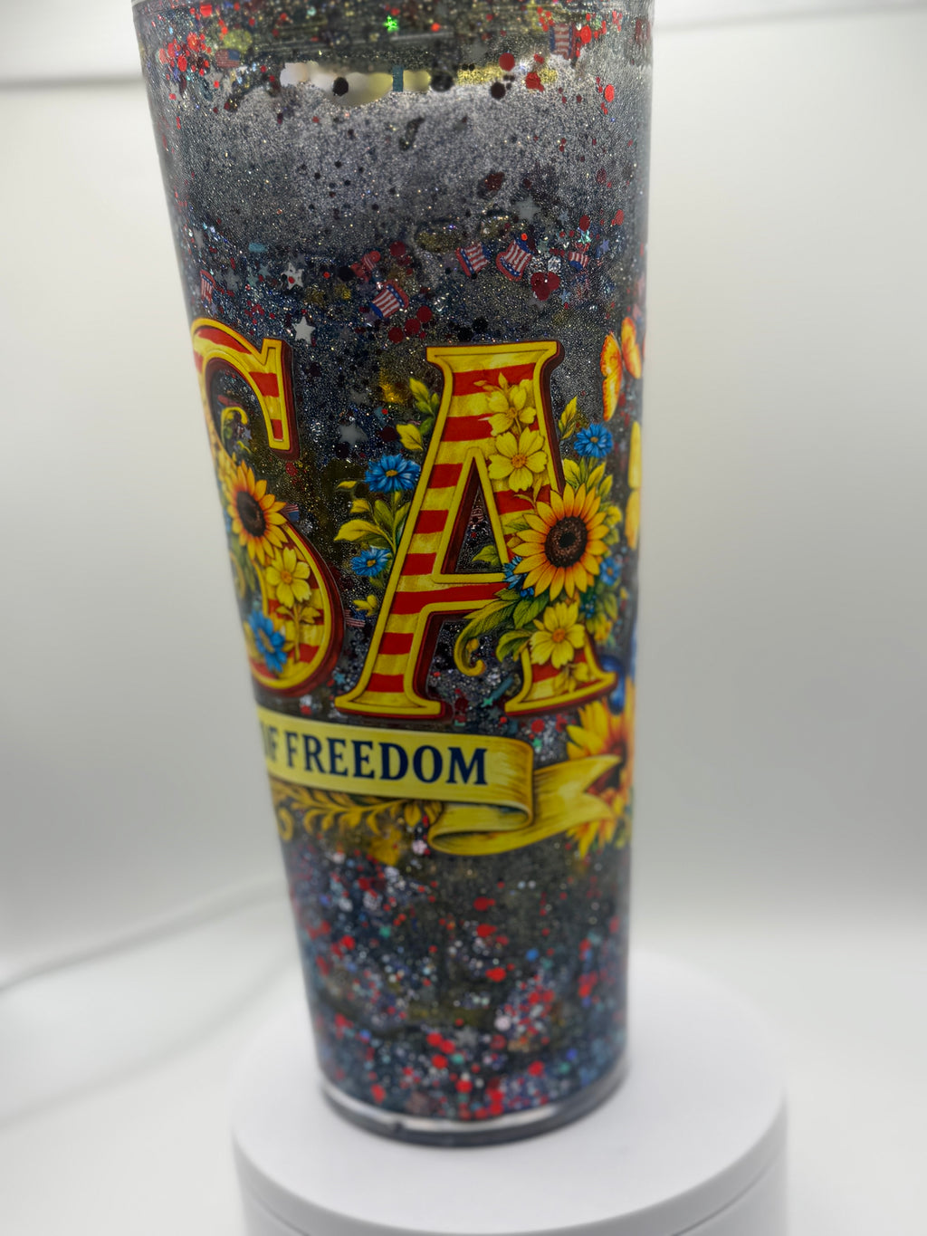 24 oz USA 250 years of Freedom snow globe cup