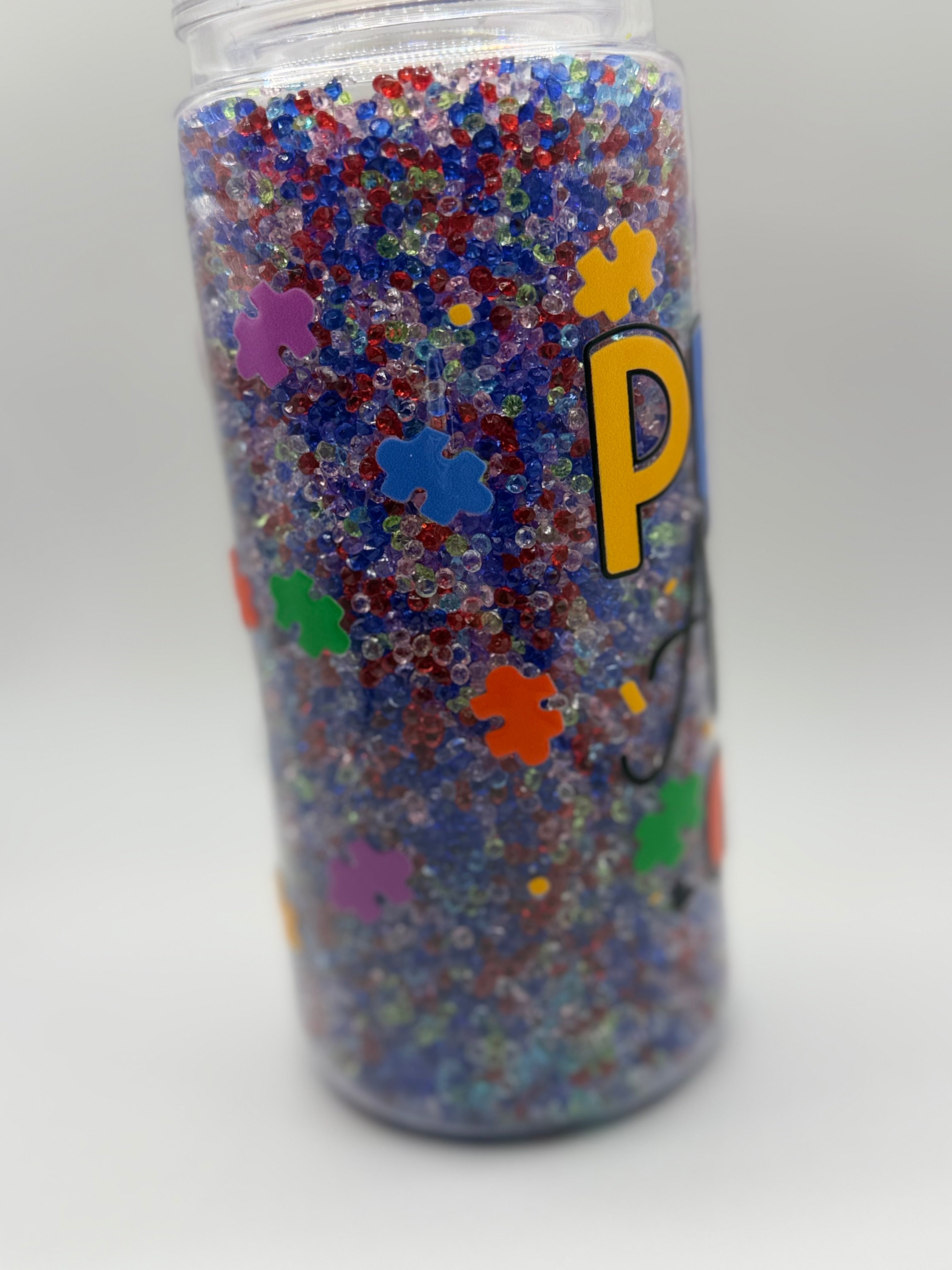 20 oz Proud Autism Mom snow globe cup
