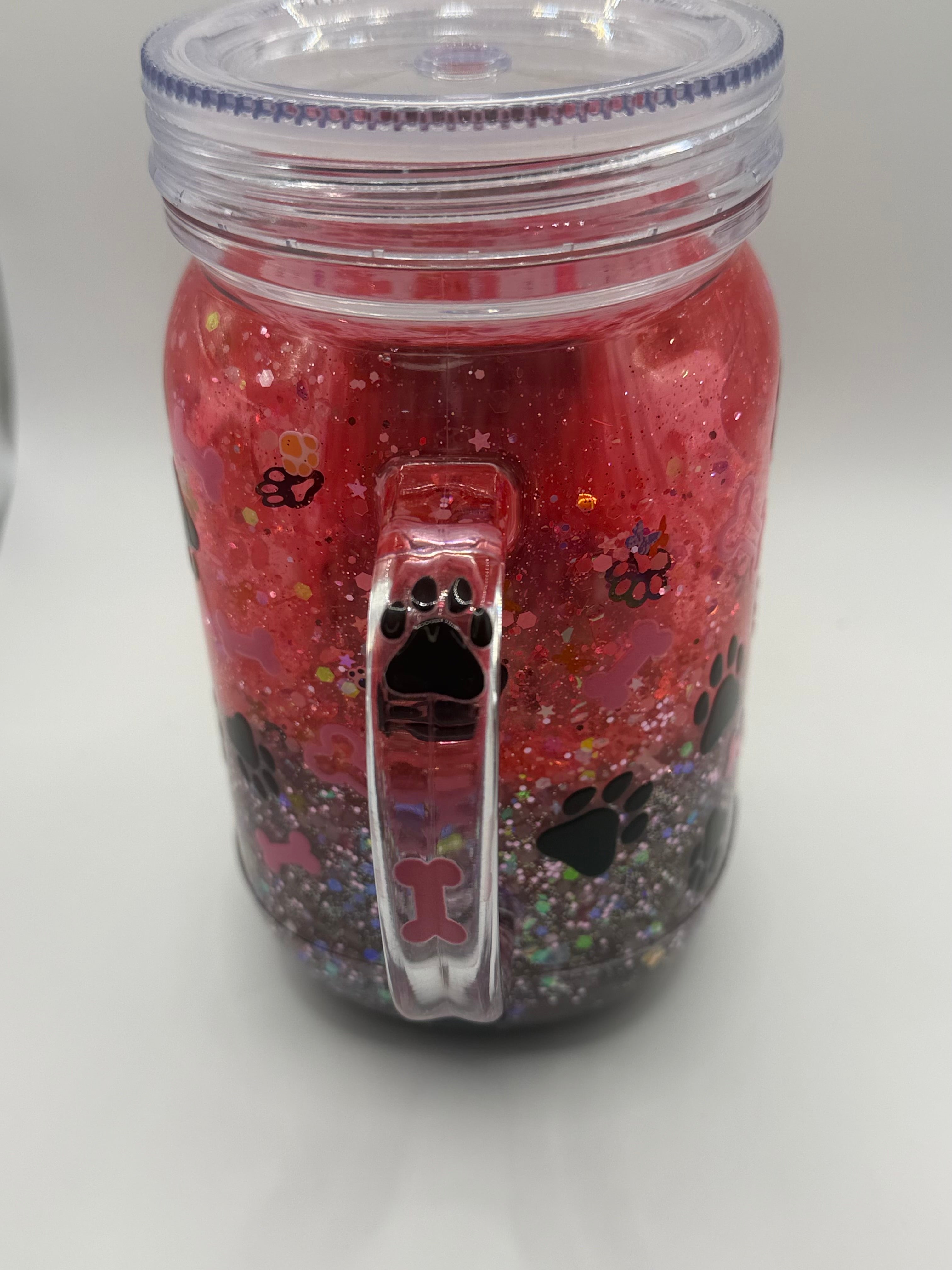20 oz Dog Mama mason jar snow globe cup