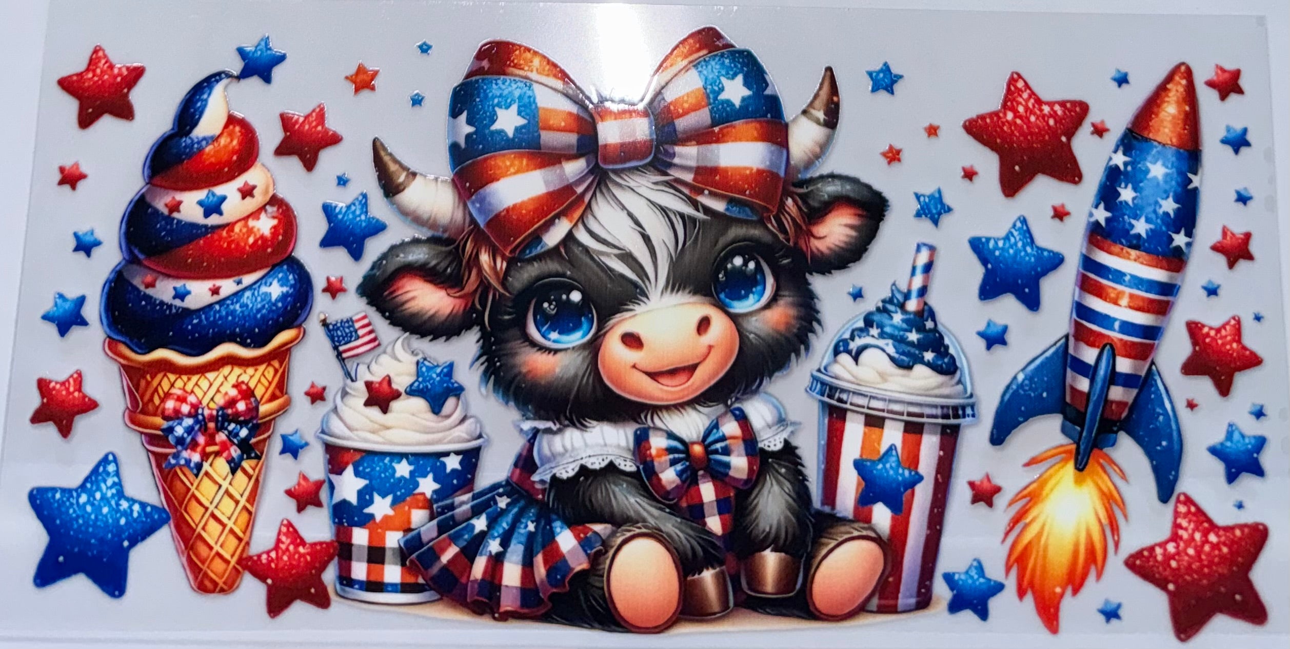 Patriotic Cow with Ice Cream wrap