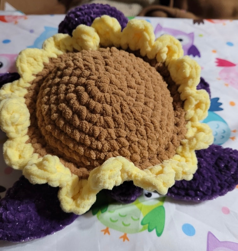 Crocheted purple turtle