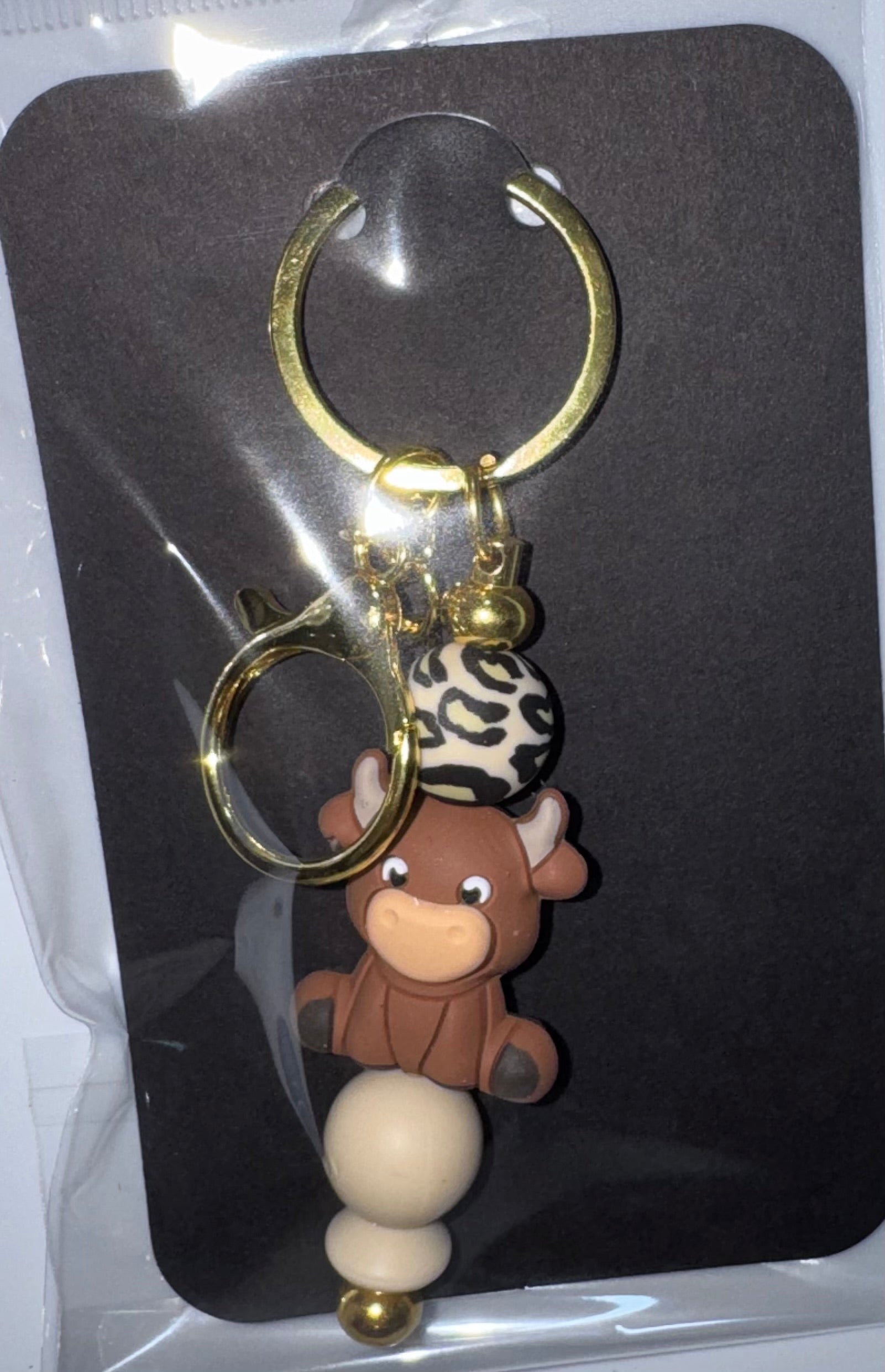 Cow beaded keychain