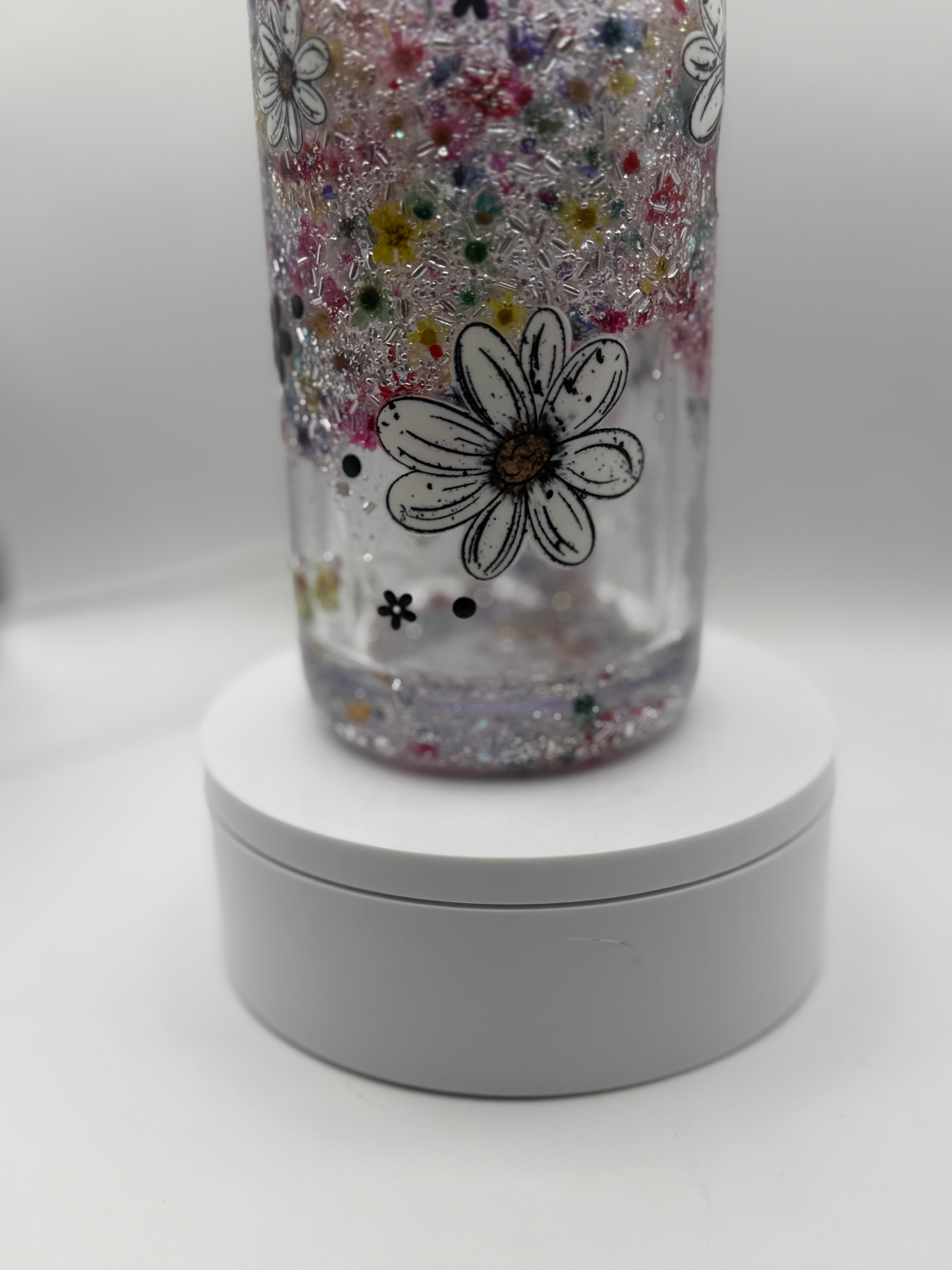 16 oz Dried Flowers snow globe cup