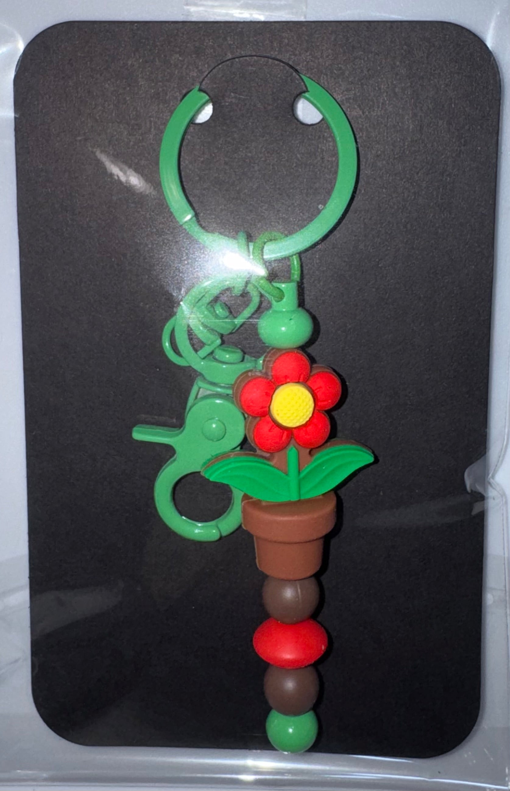 Flower beaded keychain