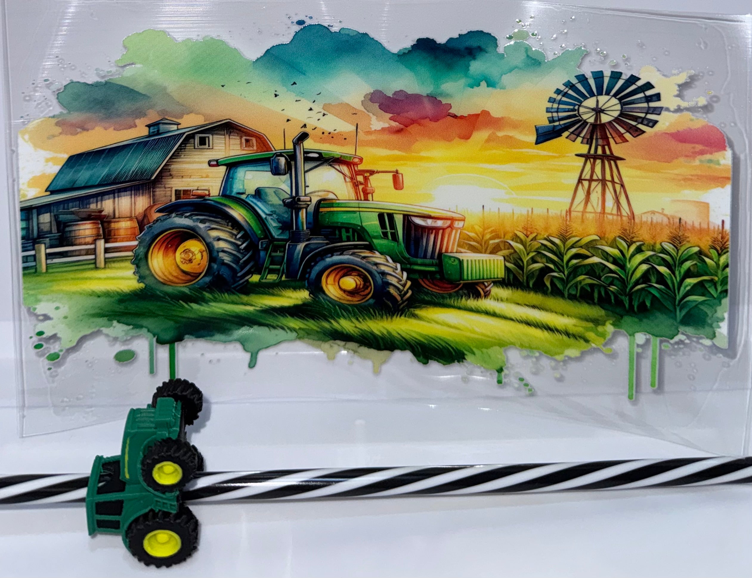 John Deere Tractor Wrap, Straw and Topper set