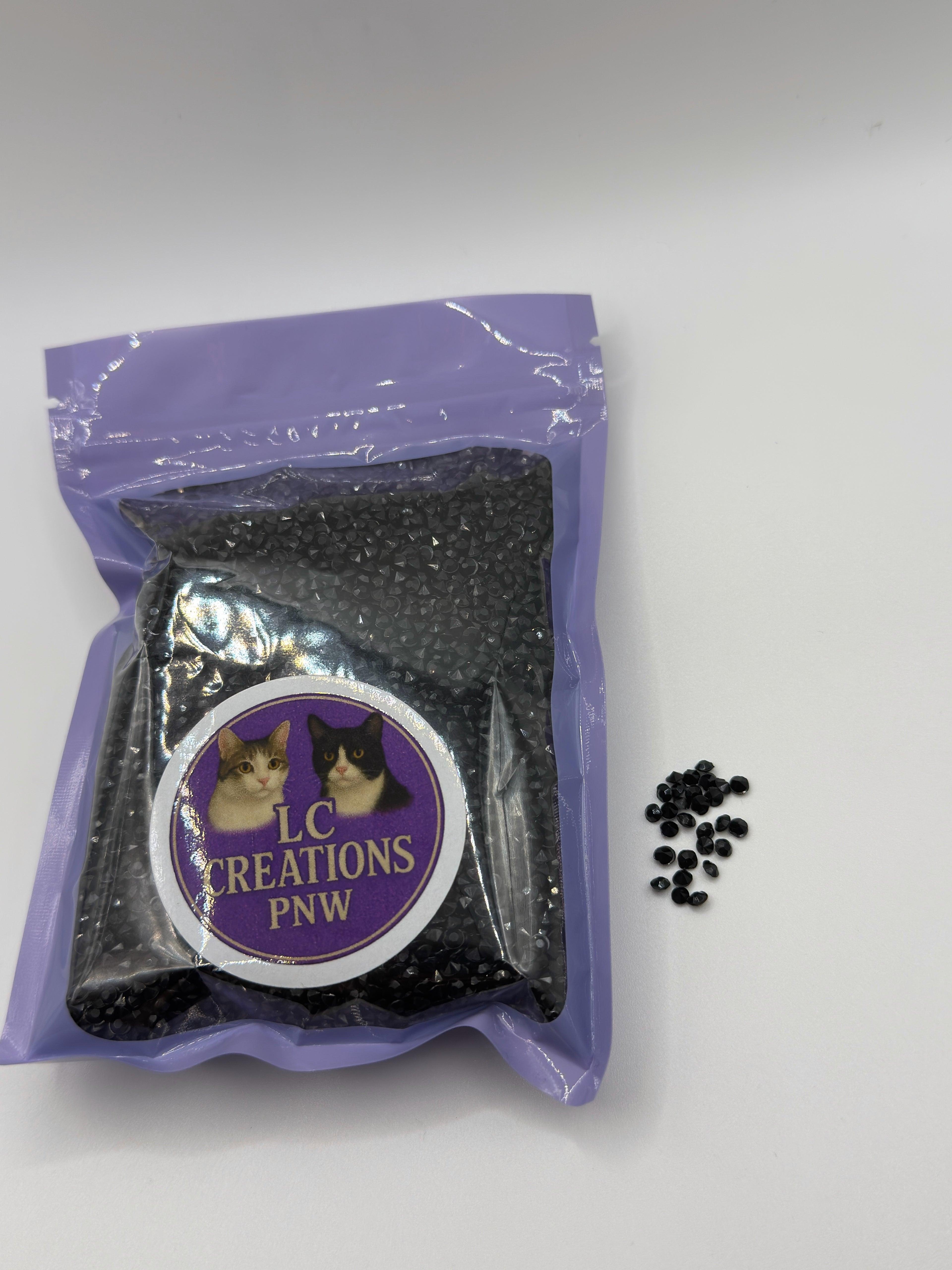 Black Rhinestones 100 gram Bags