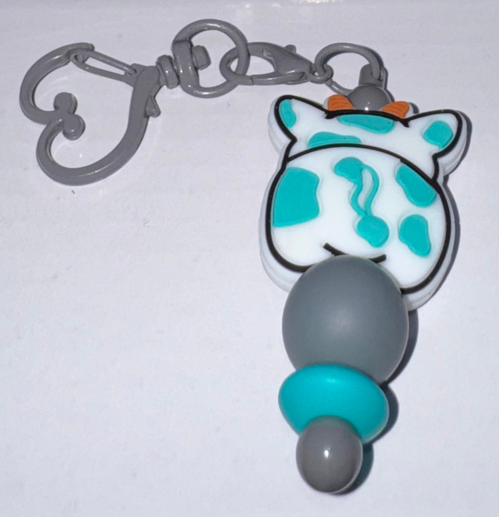 Cute cow beaded key chain