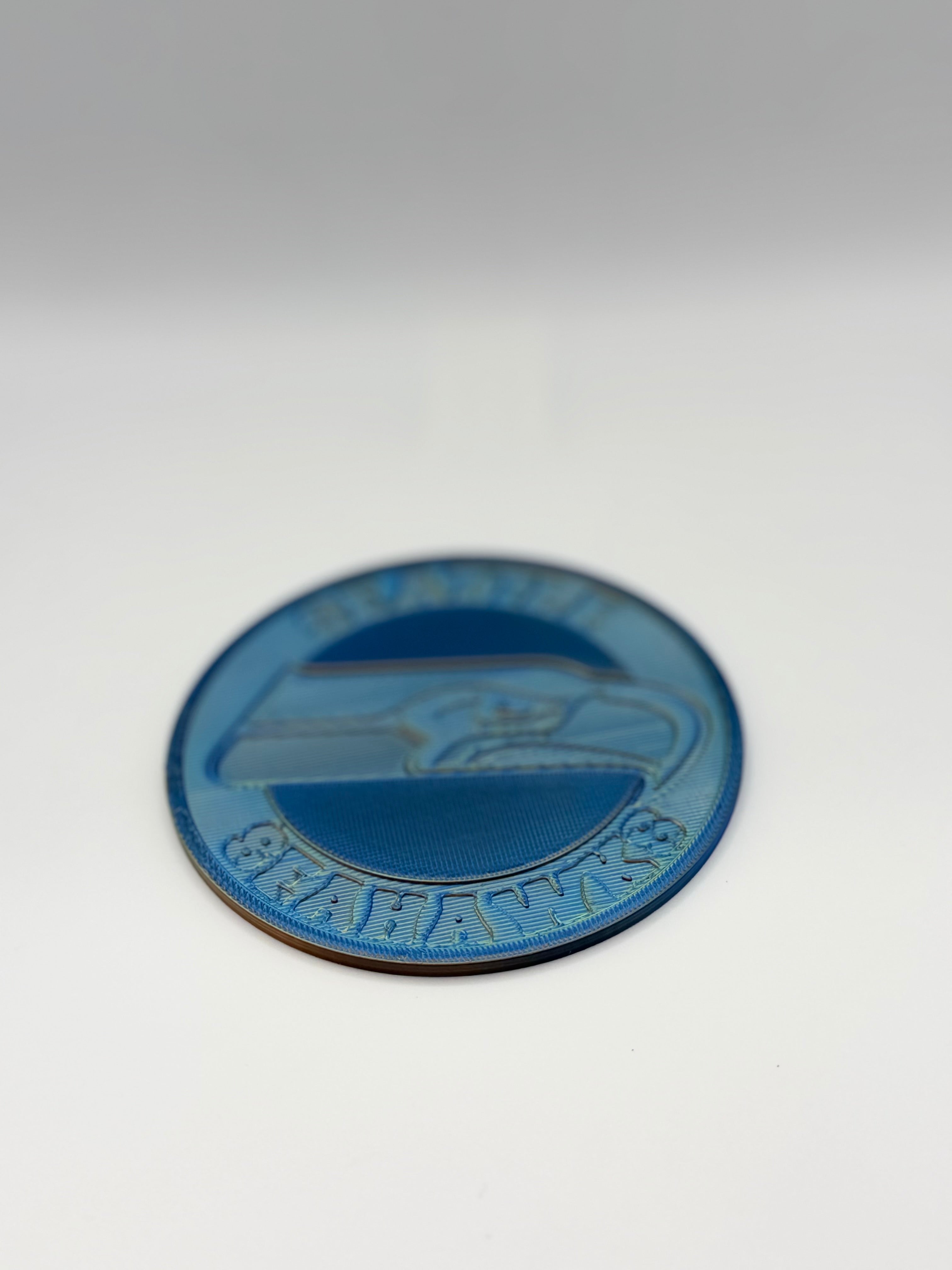 3D printed Seahawks Coaster Set