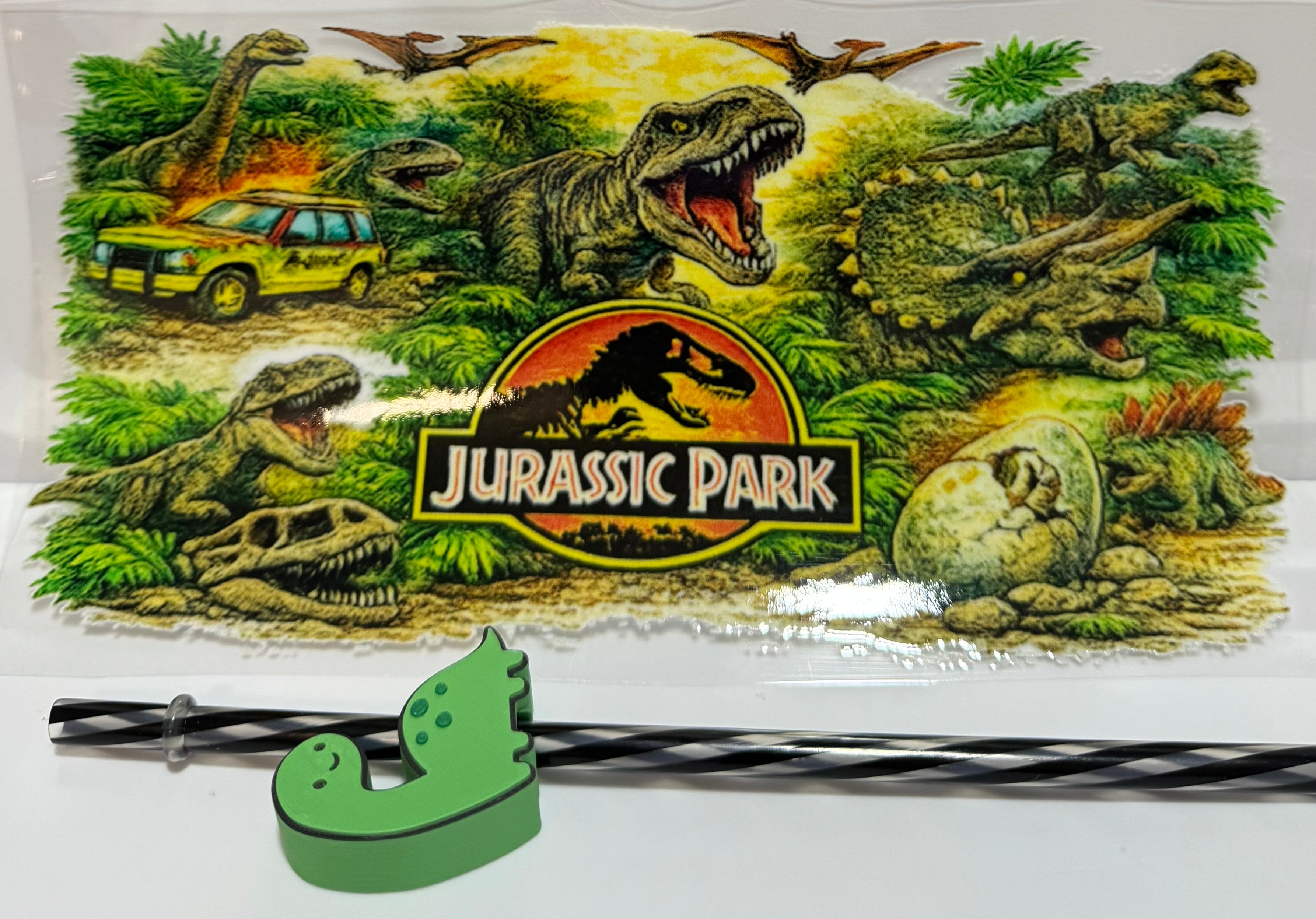 Jurassic Park Wrap, Straw and Topper set