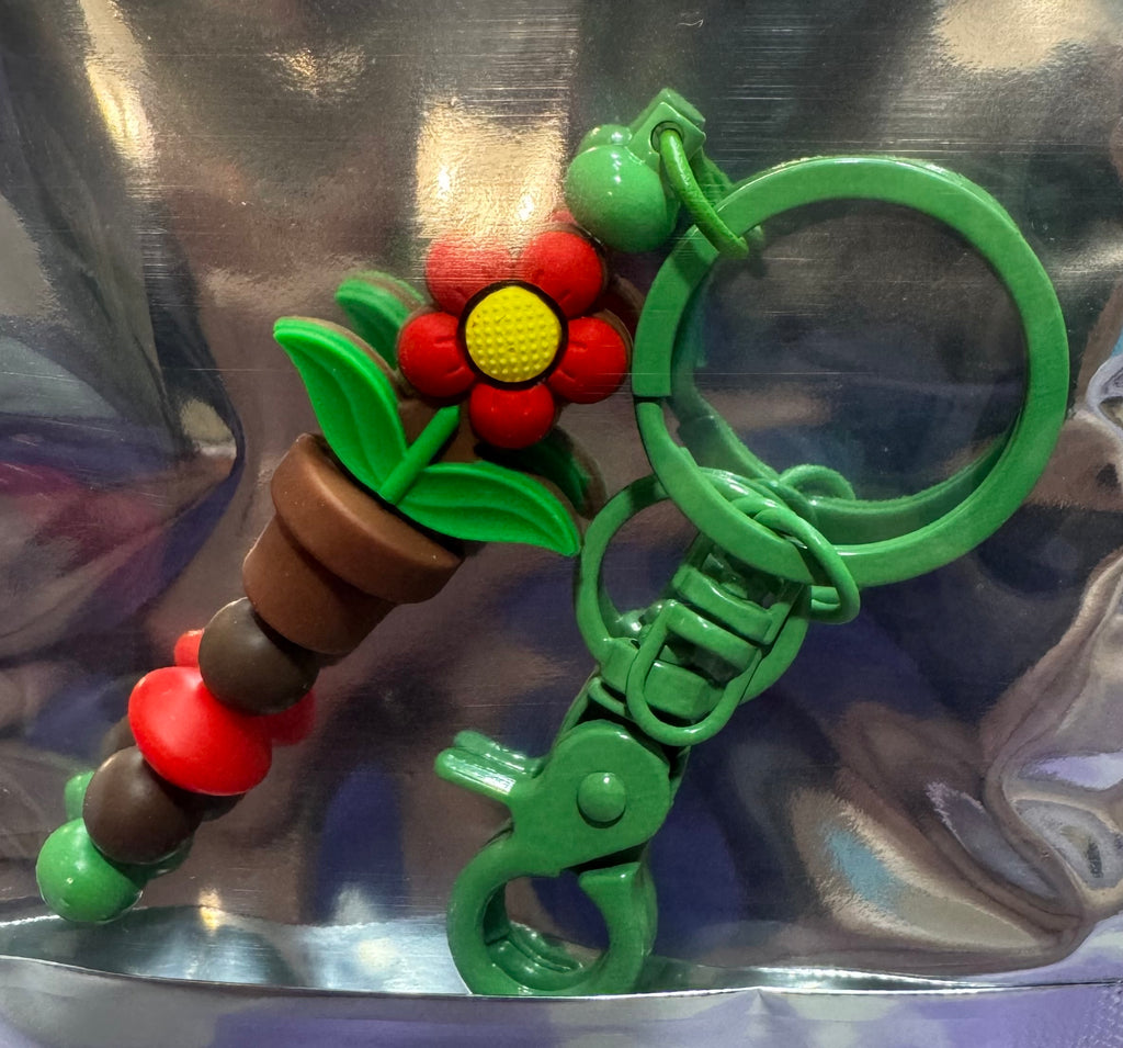 Flower beaded keychain