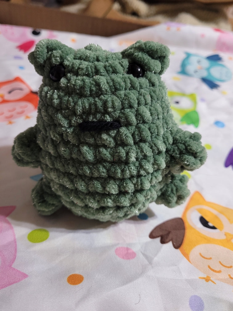 Crocheted Green Frog