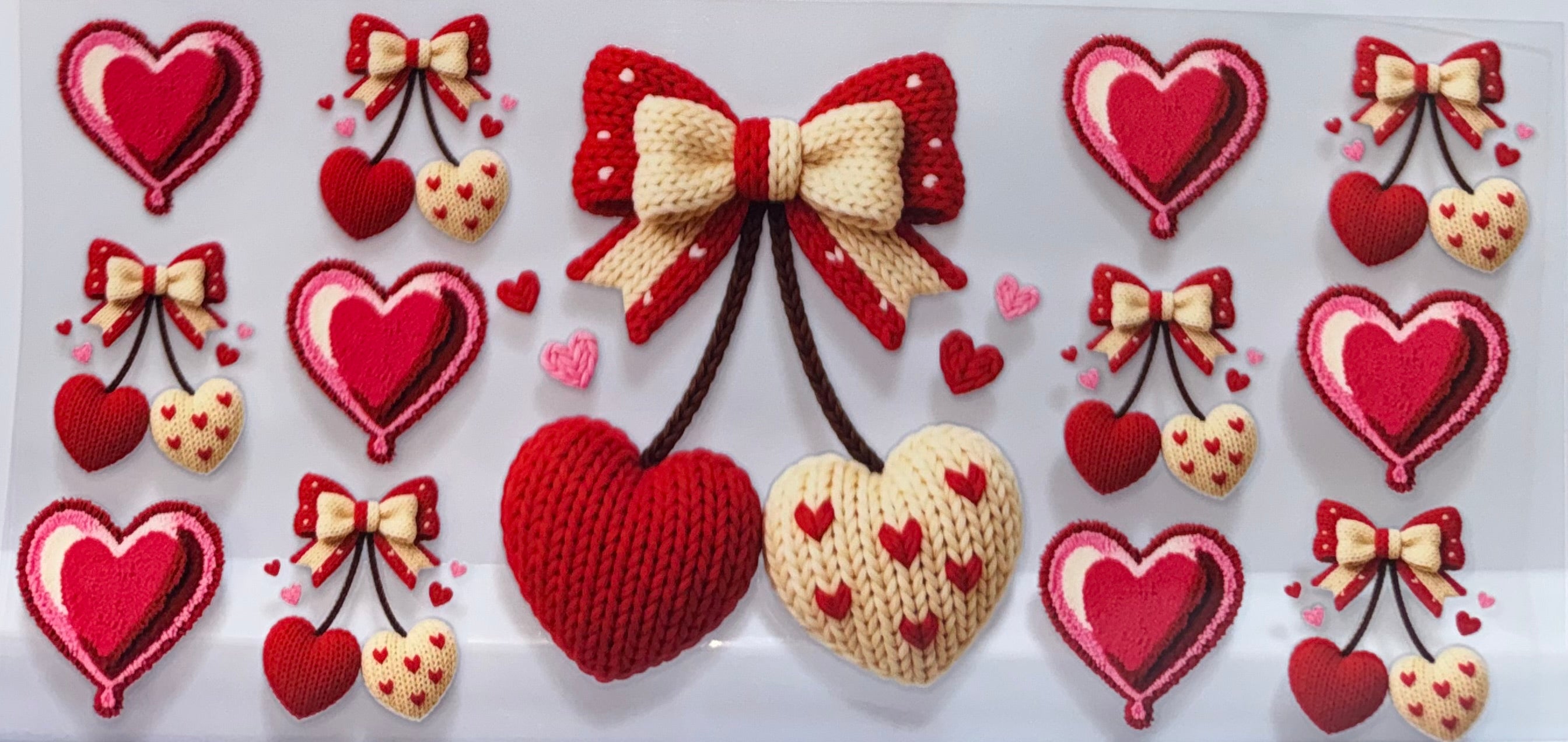 Valentines Crocheted Hearts wrap