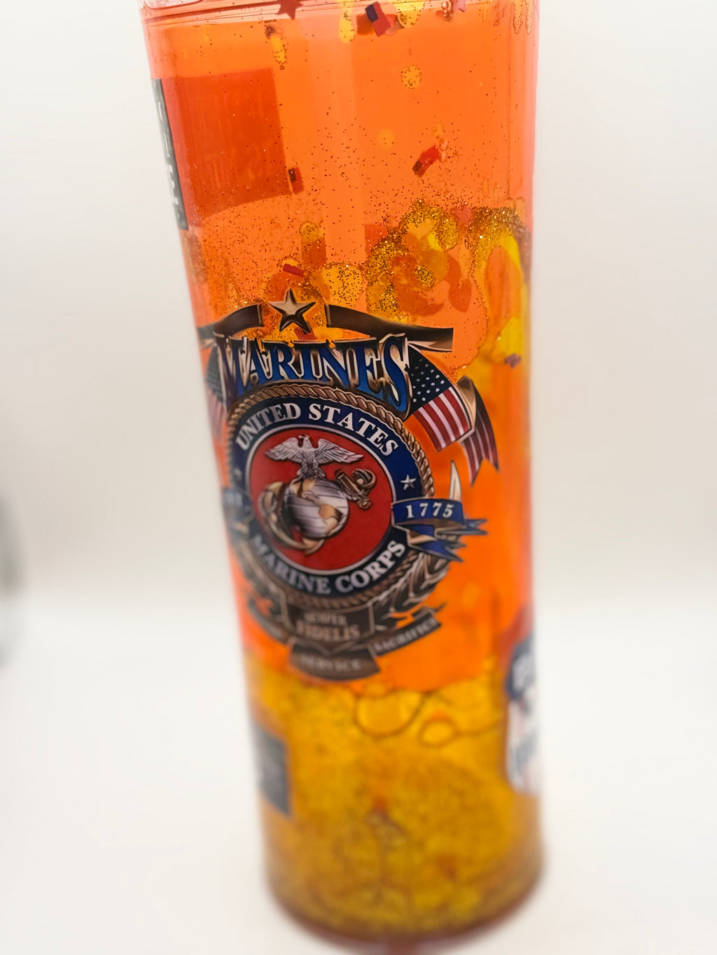 20 oz US Marine Corps snow globe Water Bottle