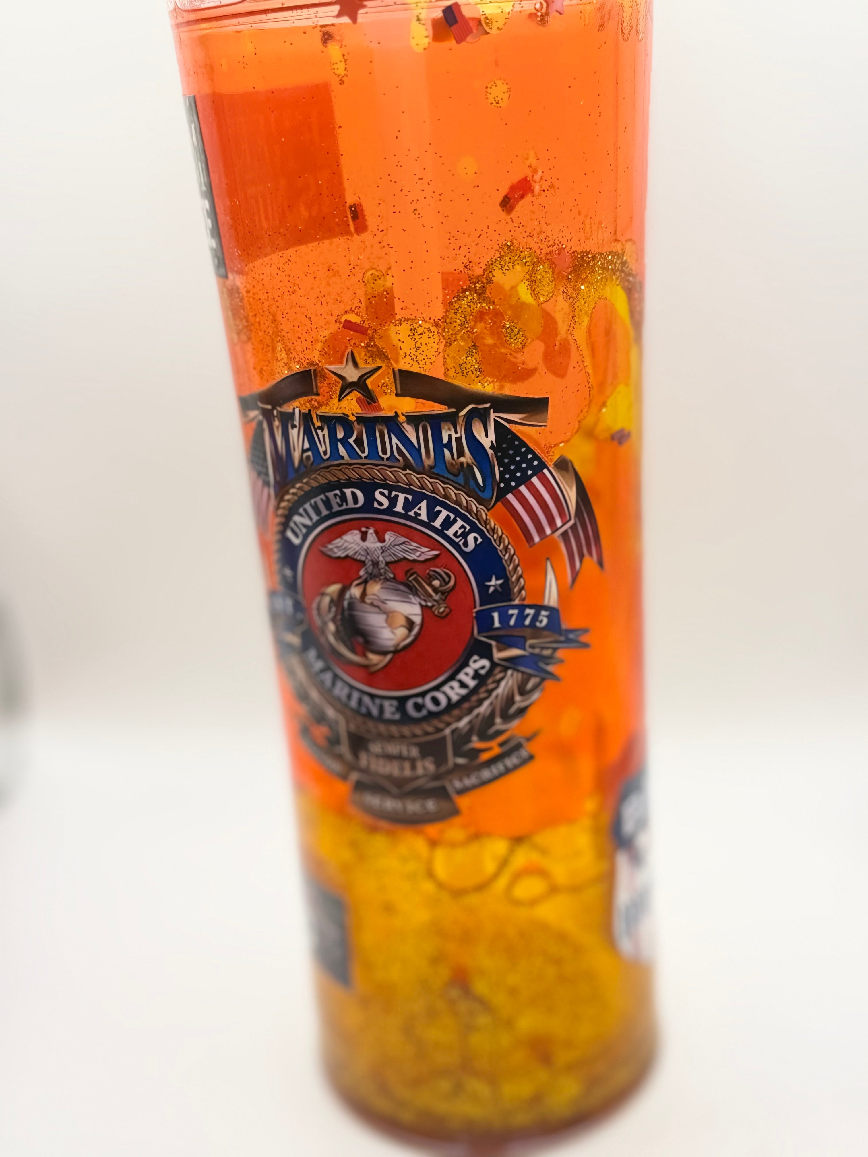 20 oz US Marine Corps snow globe Water Bottle