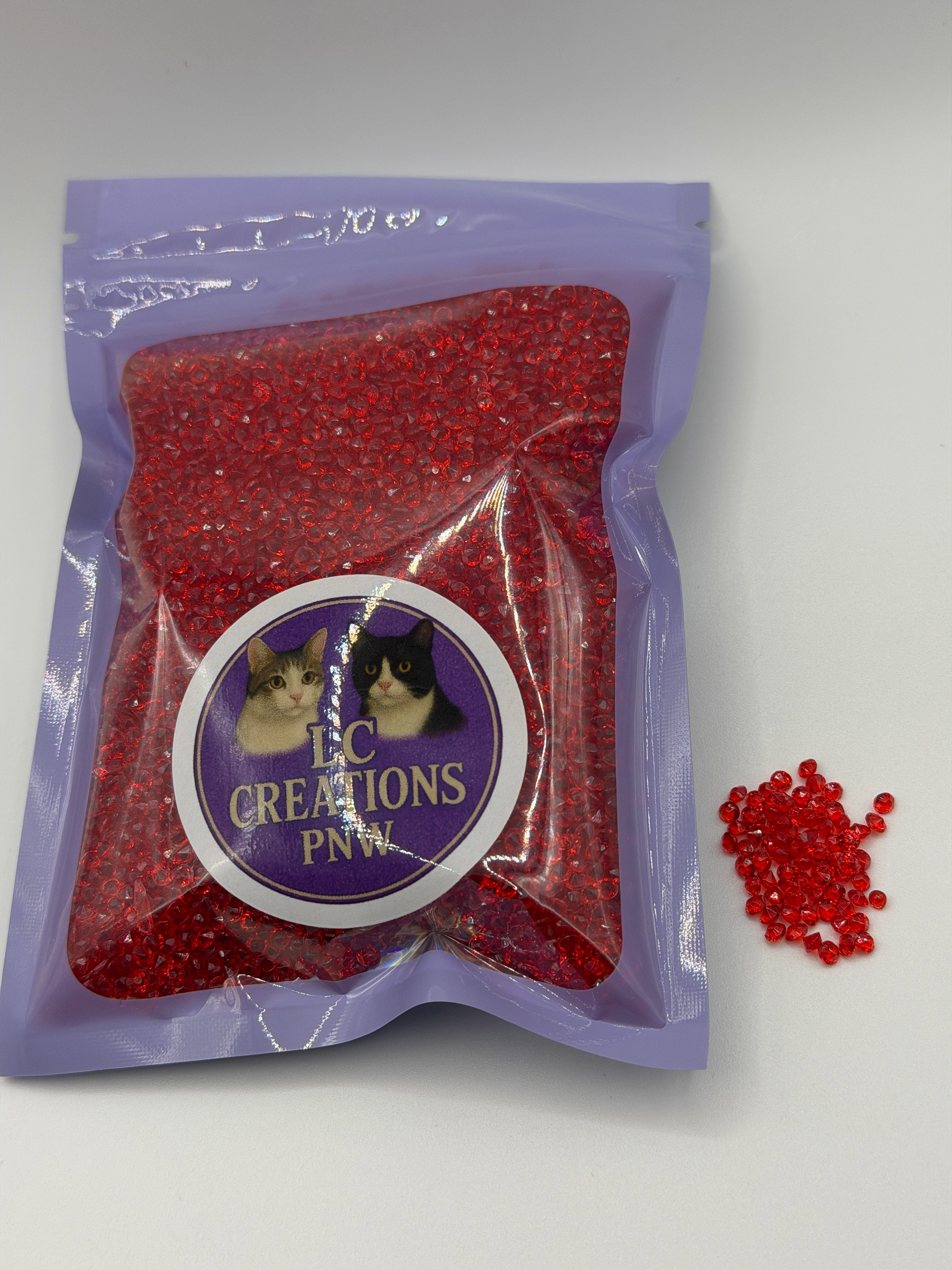 Red Rhinestones 100 gram Bags