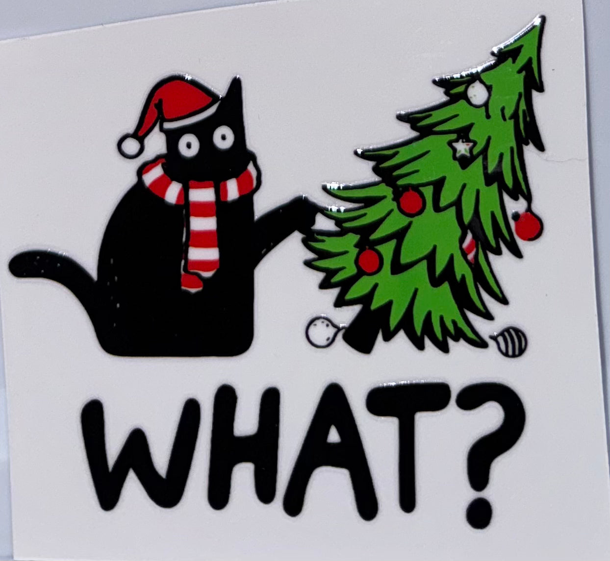 Sneaky Christmas cat decal