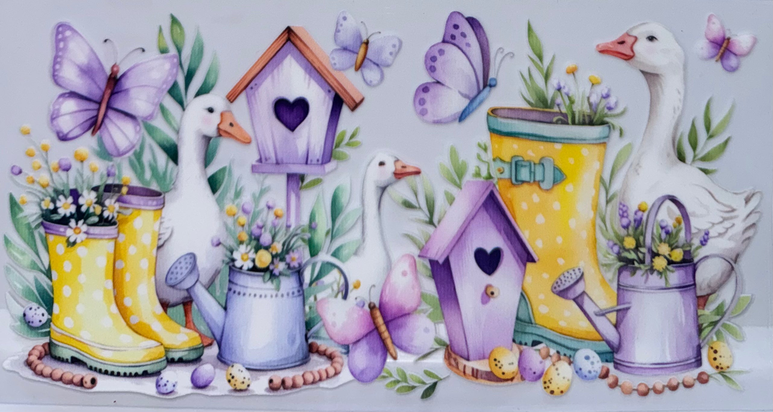 Geese with birdhouses wrap