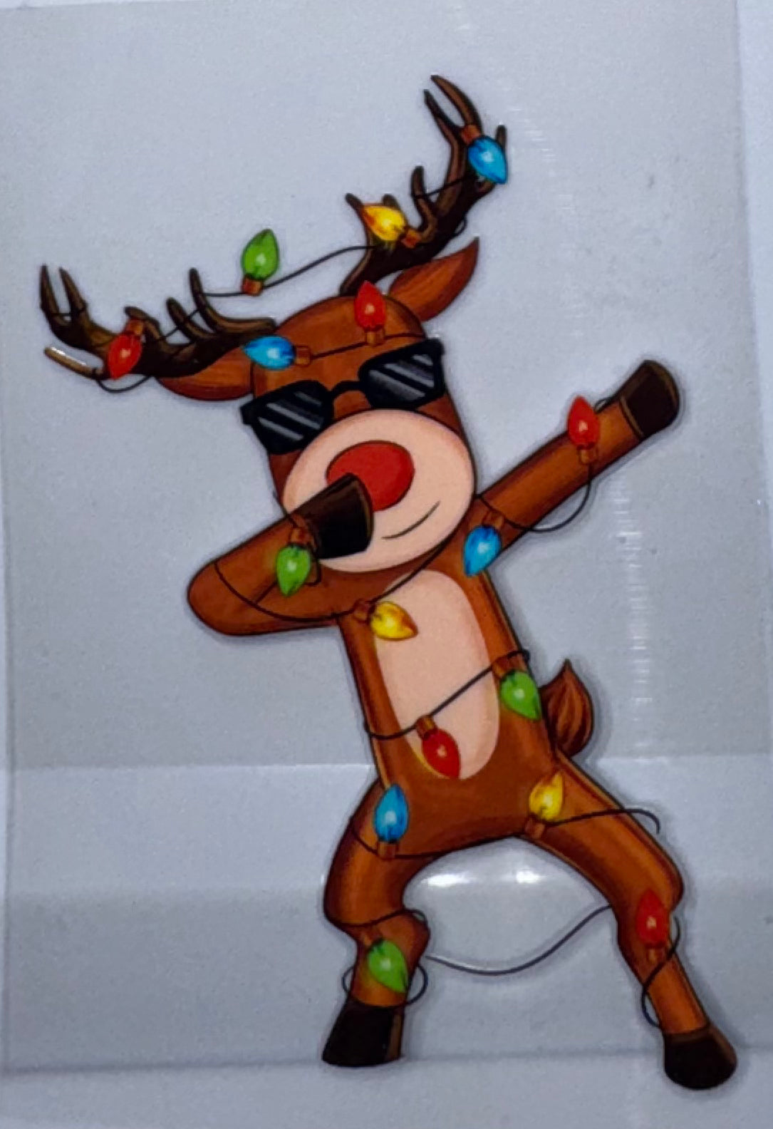 Rudolph with Christmas lights decal