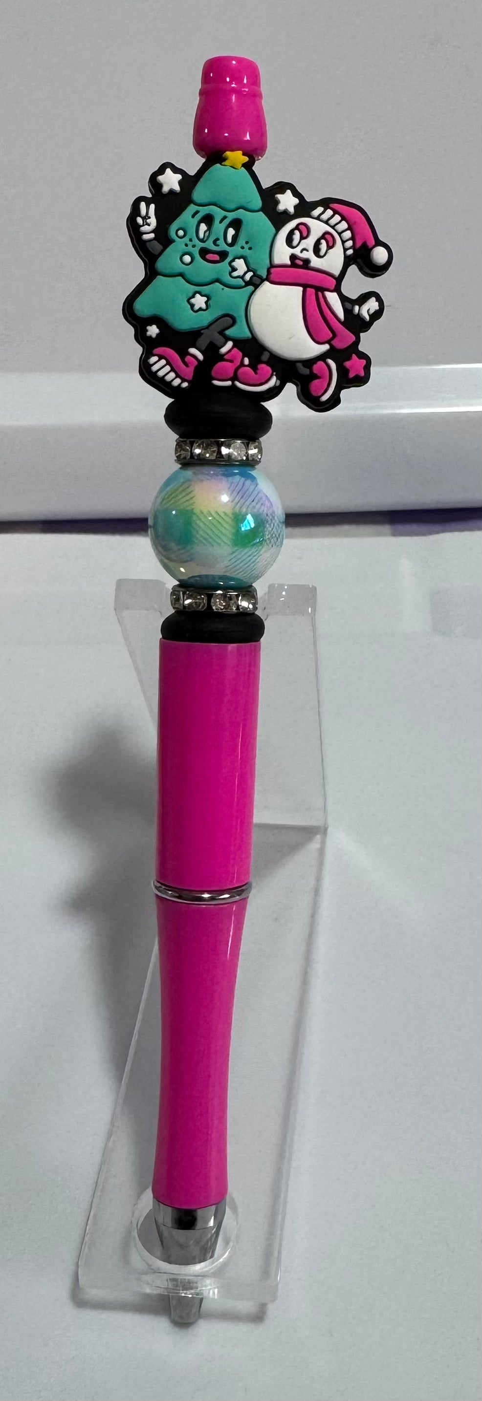 Christmas Tree and snowman Beaded pen