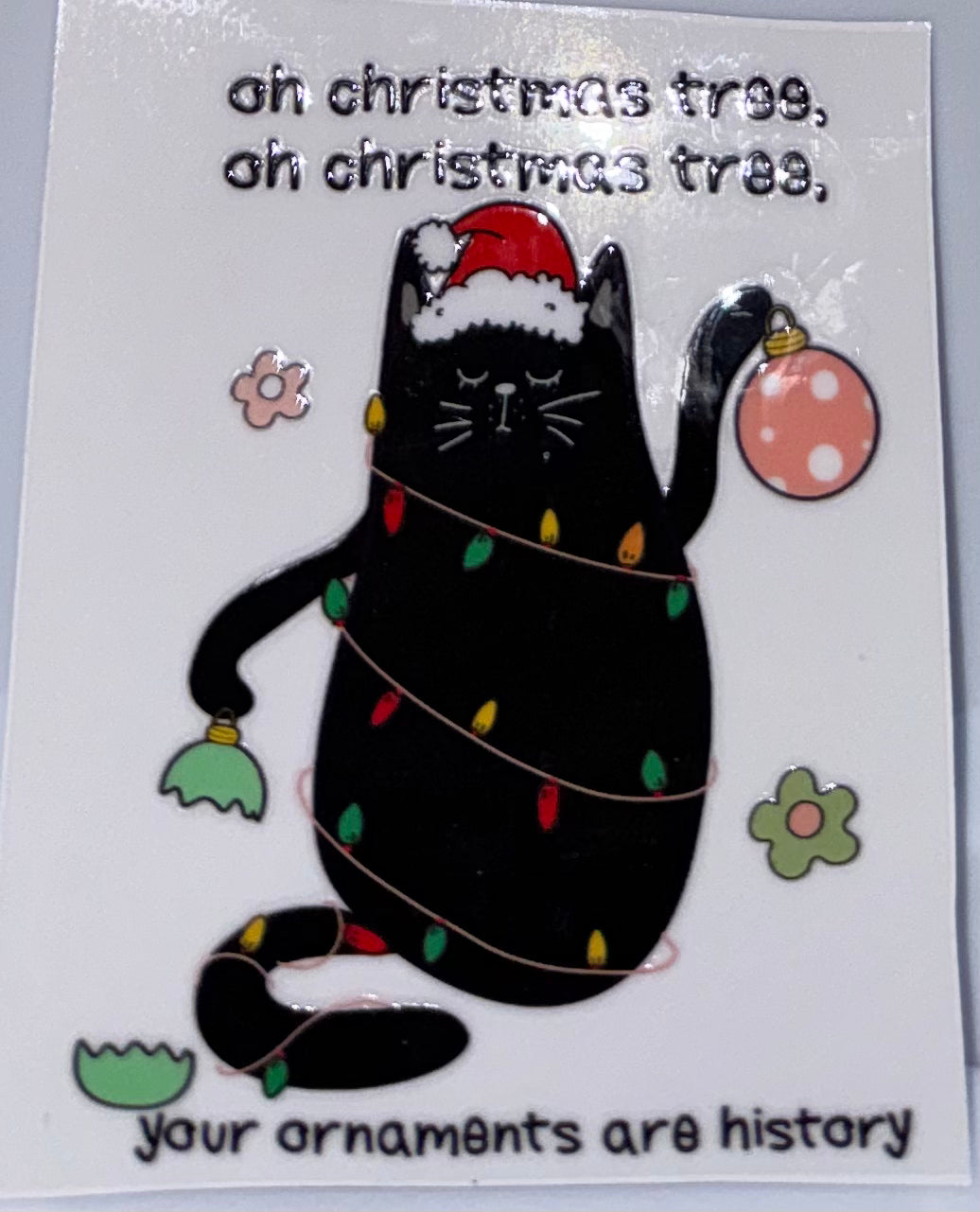 Cat with lights decal