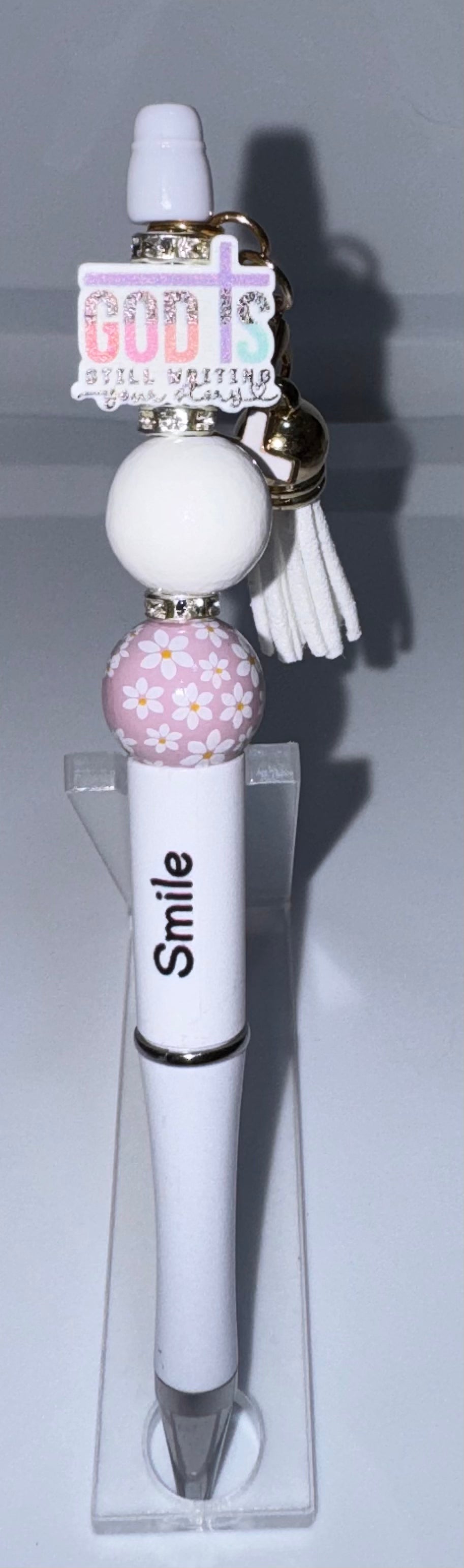 God is still writing your story, Smile beaded pen