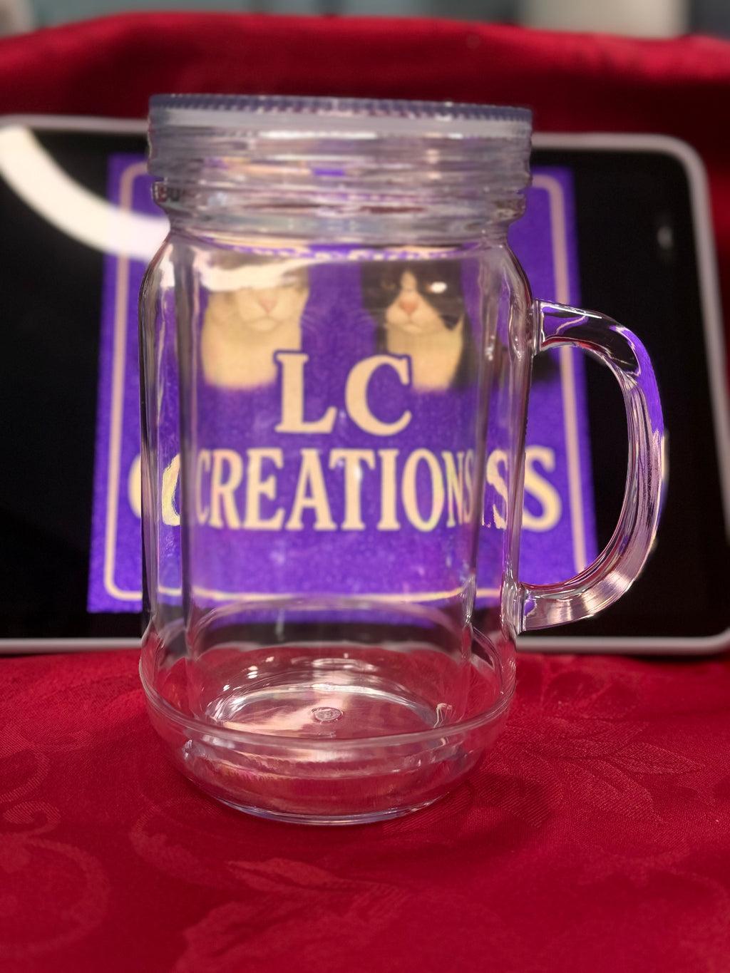 20 oz blank mason jar snow globe cup