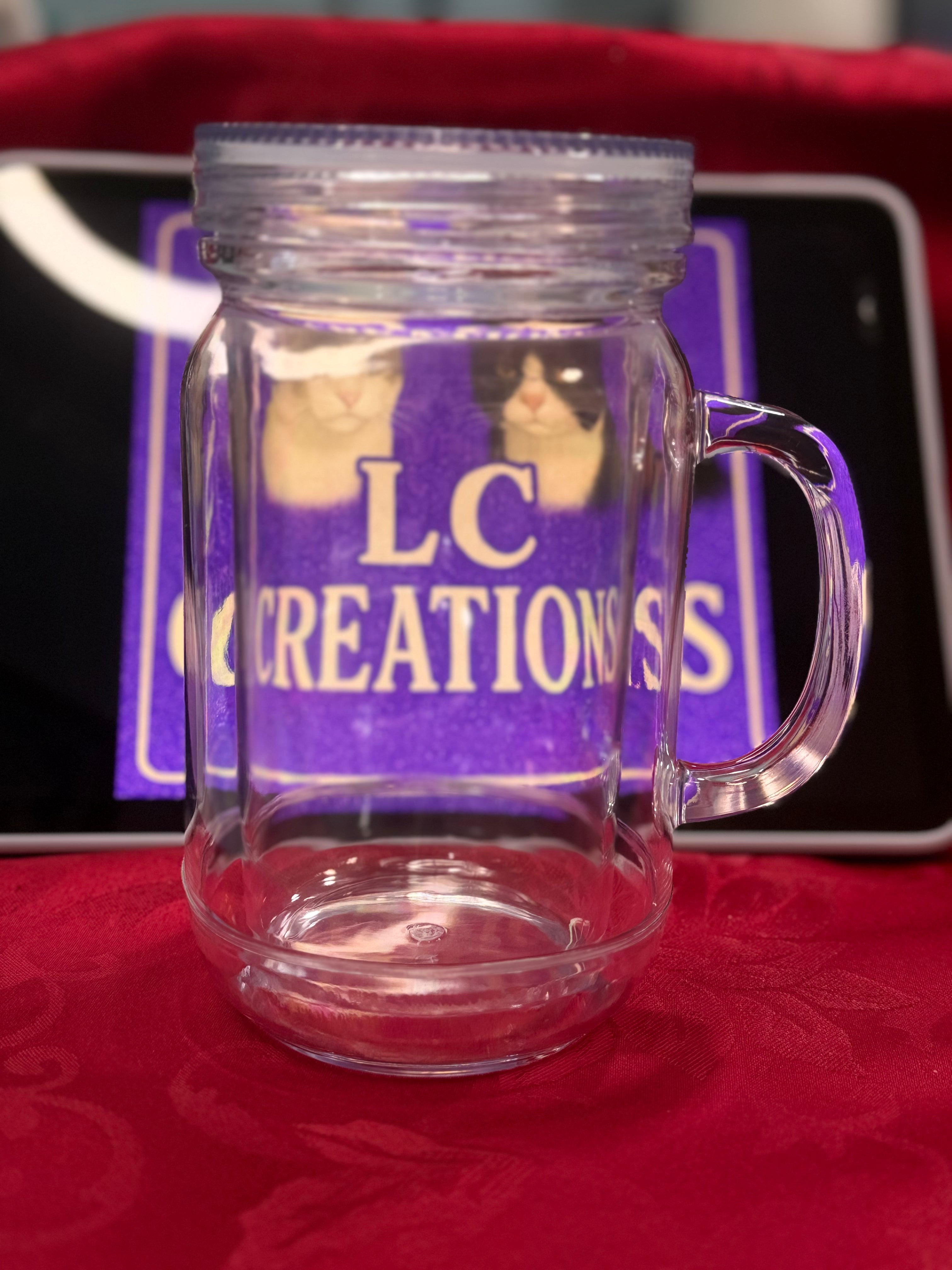 20 oz blank mason jar snow globe cup