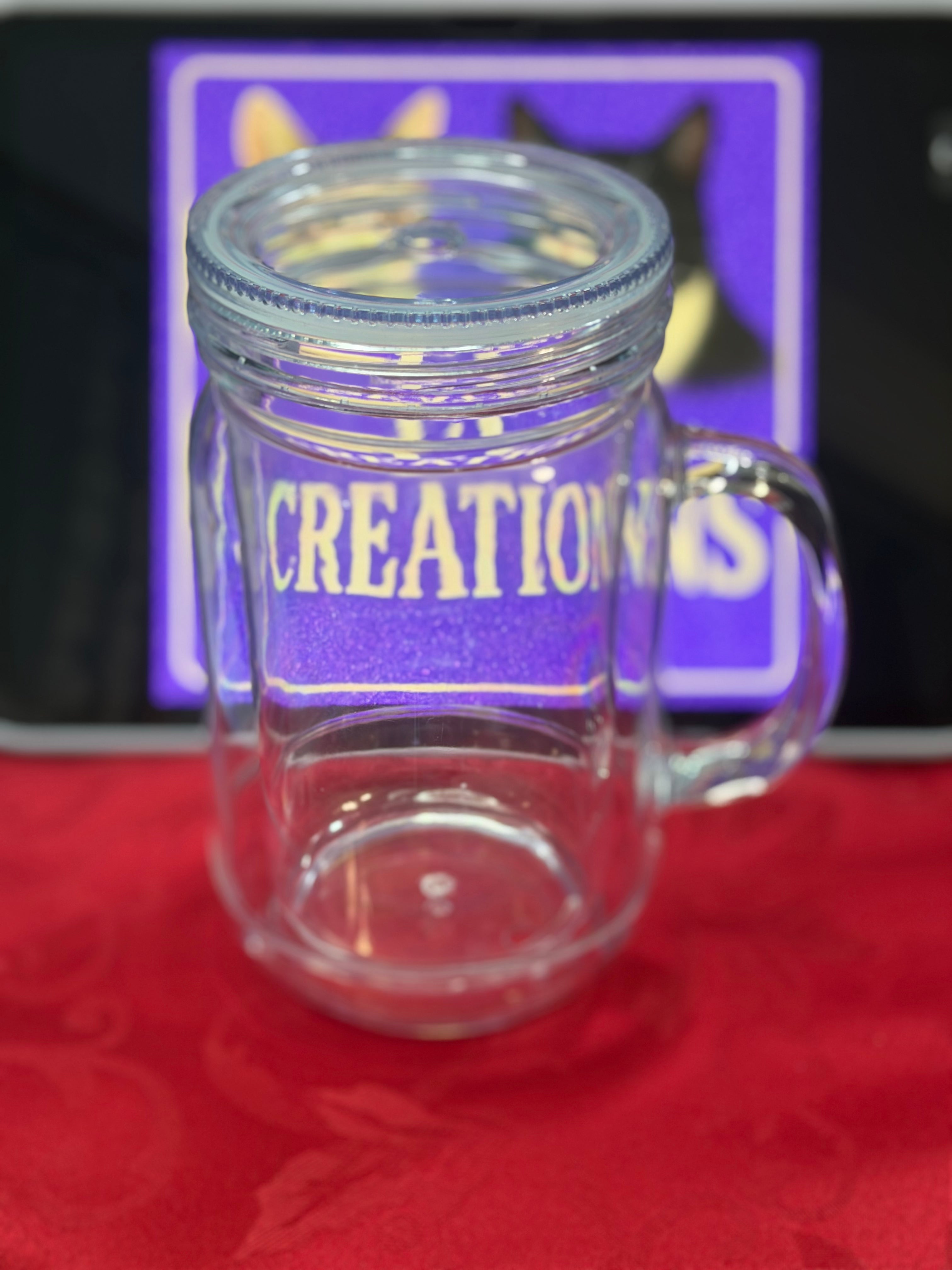 20 oz blank mason jar snow globe cup