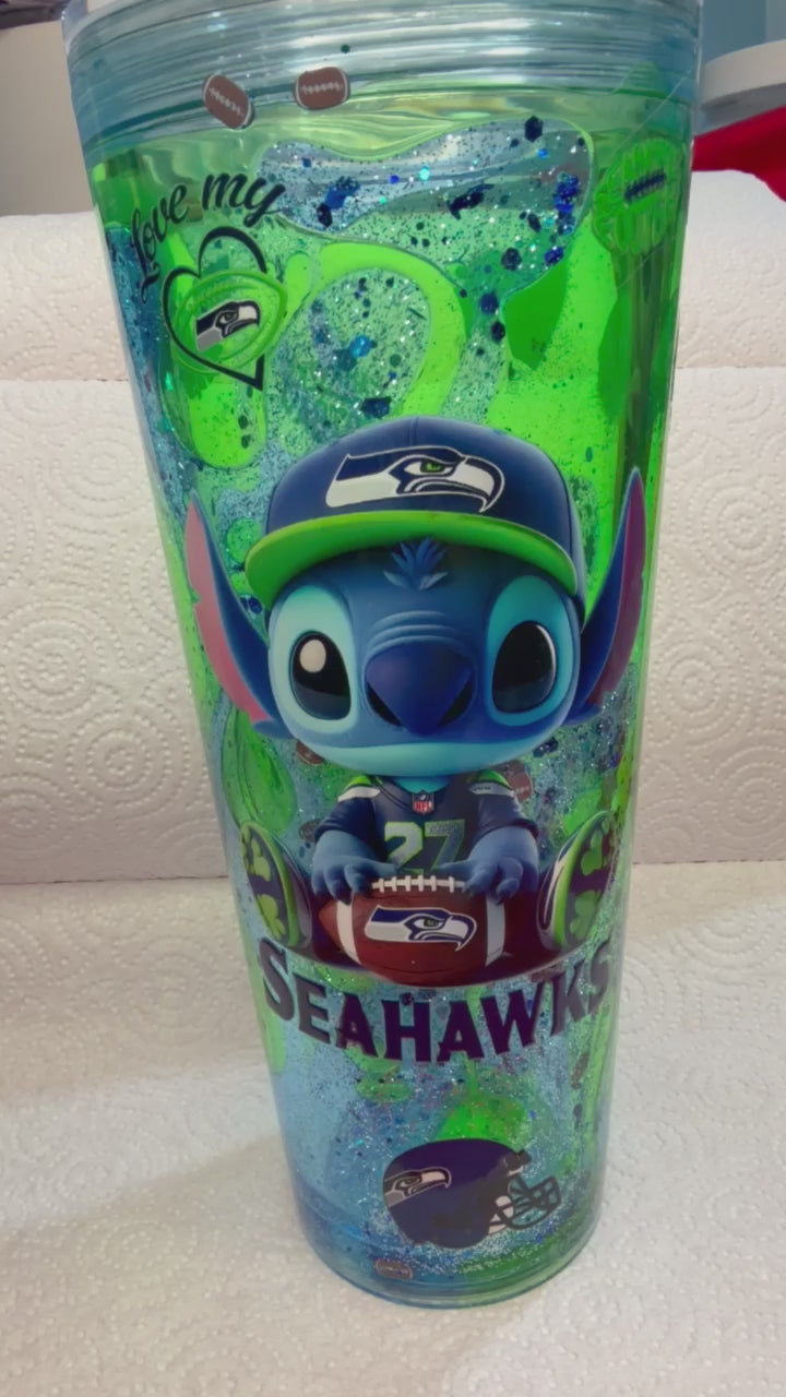 24 oz Sti-ch Sea-Hawks lava cup